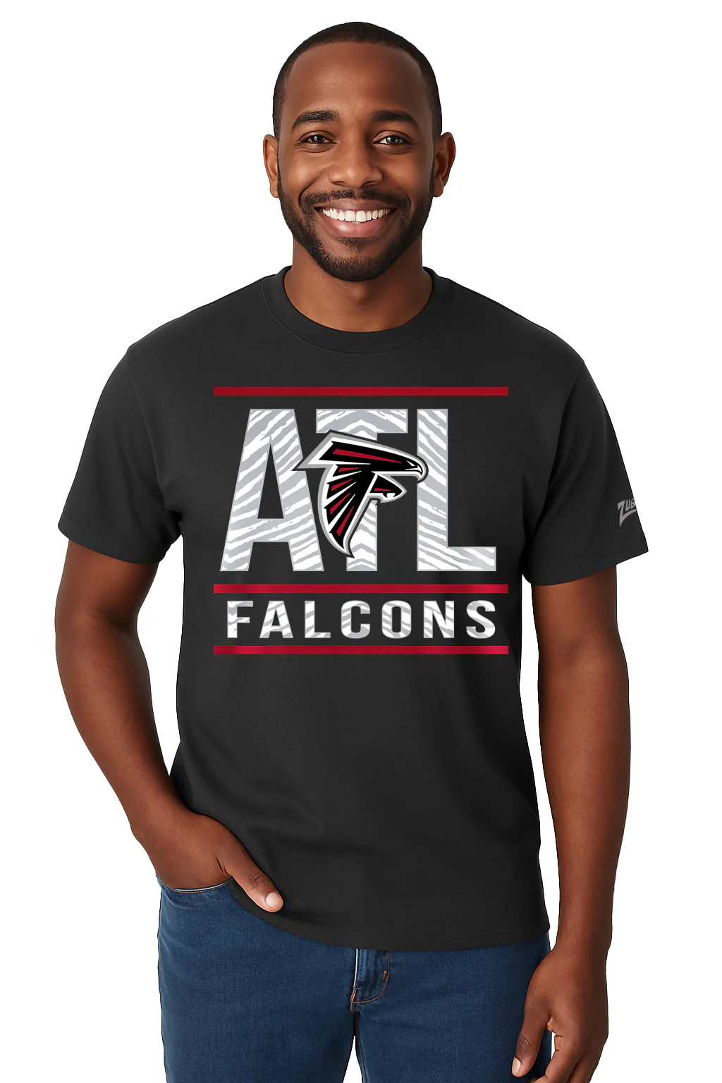 Zubaz NFL Men's Goal Line Team Color Short Sleeve T-Shirt, Atlanta Falcons - Image 40