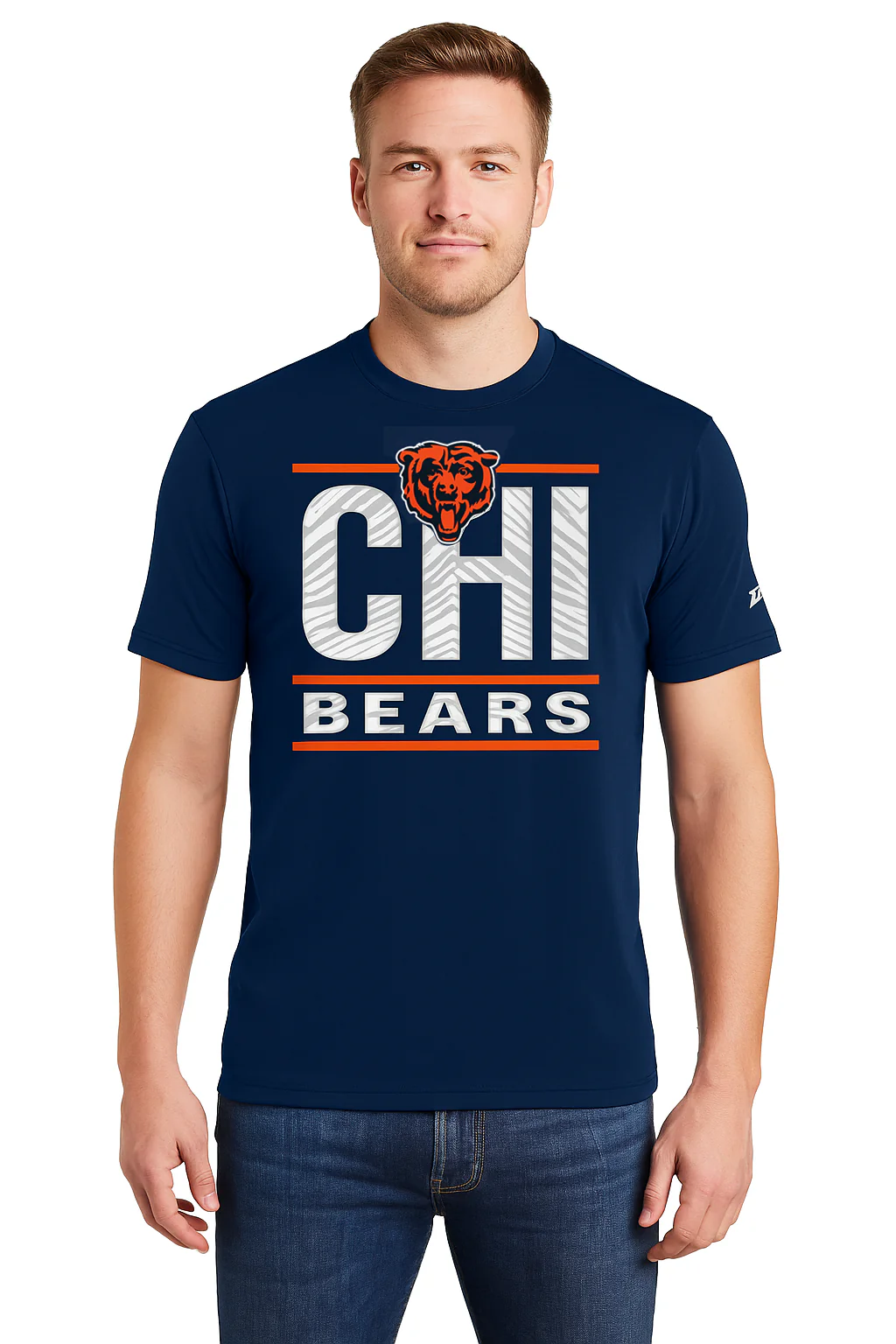 Zubaz NFL Men's Goal Line Team Color Short Sleeve T-Shirt, Chicago Bears - Image 35