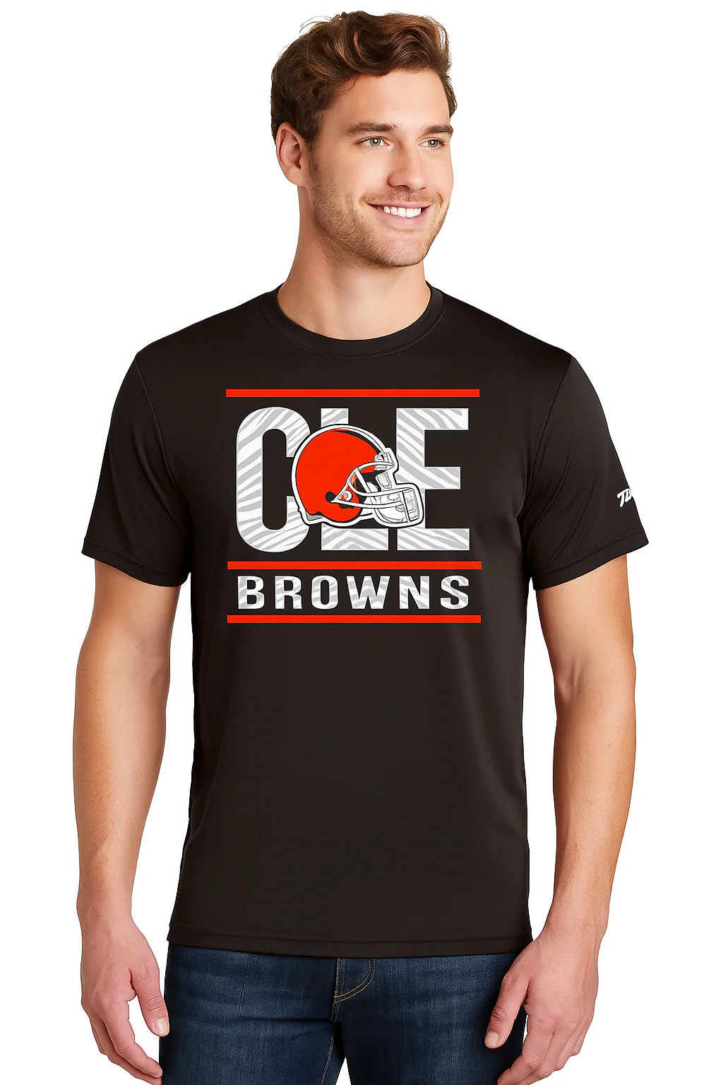 Zubaz NFL Men's Goal Line Team Color Short Sleeve T-Shirt, Cleveland Browns - Image 20