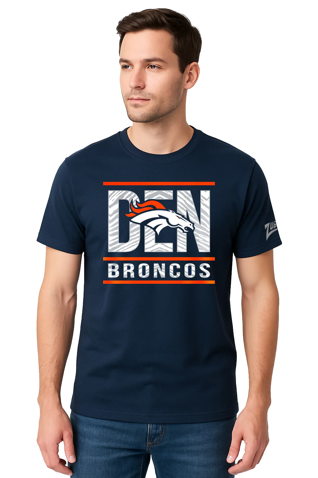 Zubaz NFL Men's Goal Line Team Color Short Sleeve T-Shirt, Denver Broncos - Image 30