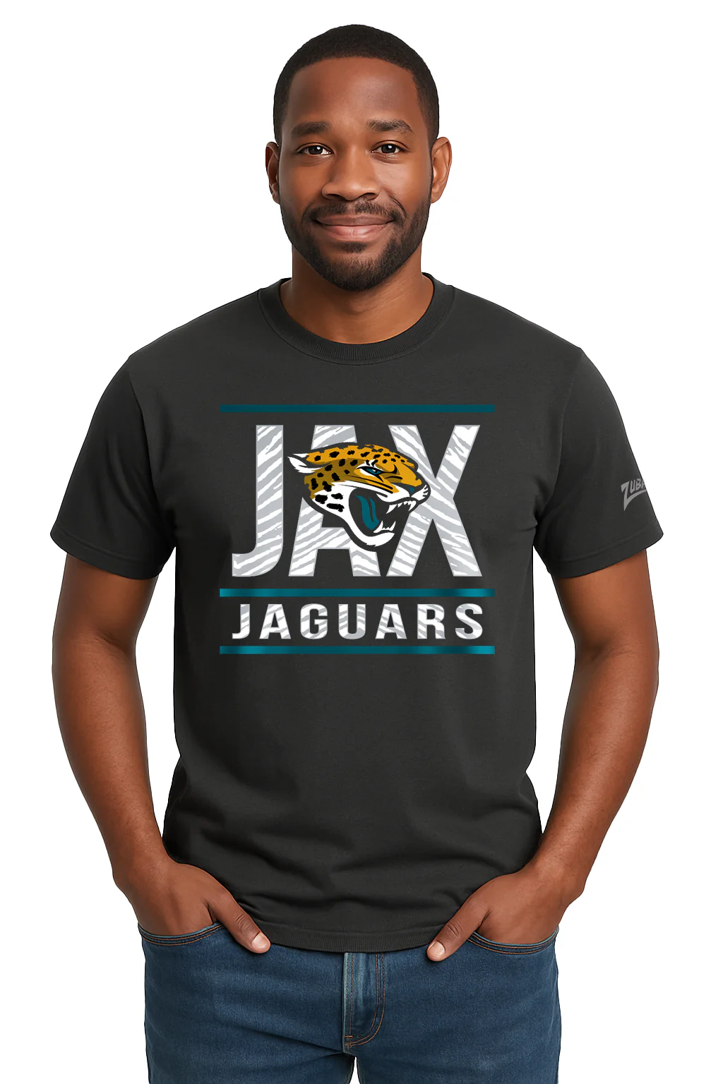Zubaz NFL Men's Goal Line Team Color Short Sleeve T-Shirt, Jacksonville Jaguars - Image 20