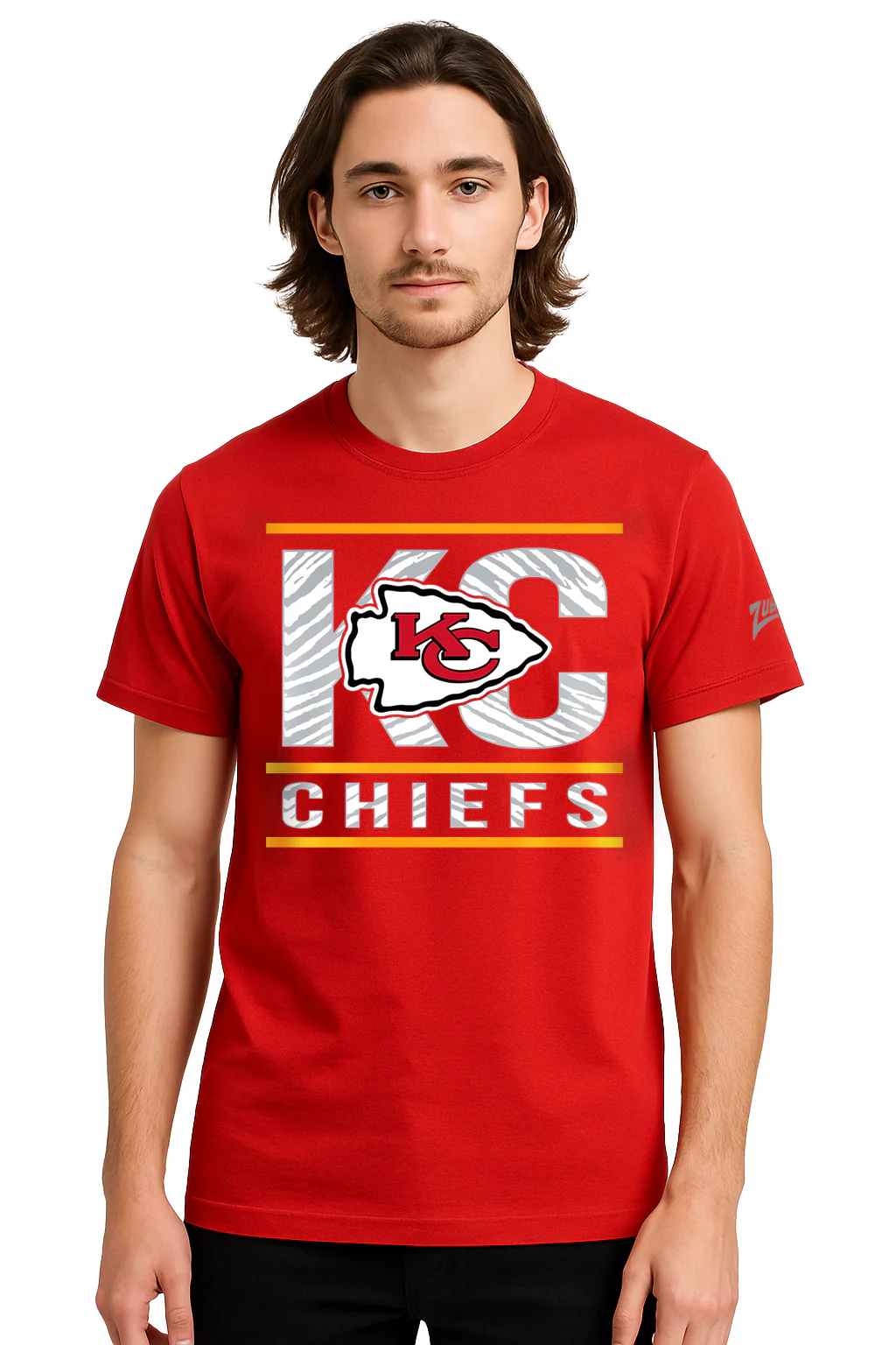 Zubaz NFL Men's Goal Line Team Color Short Sleeve T-Shirt, Kansas City Chiefs - Image 10