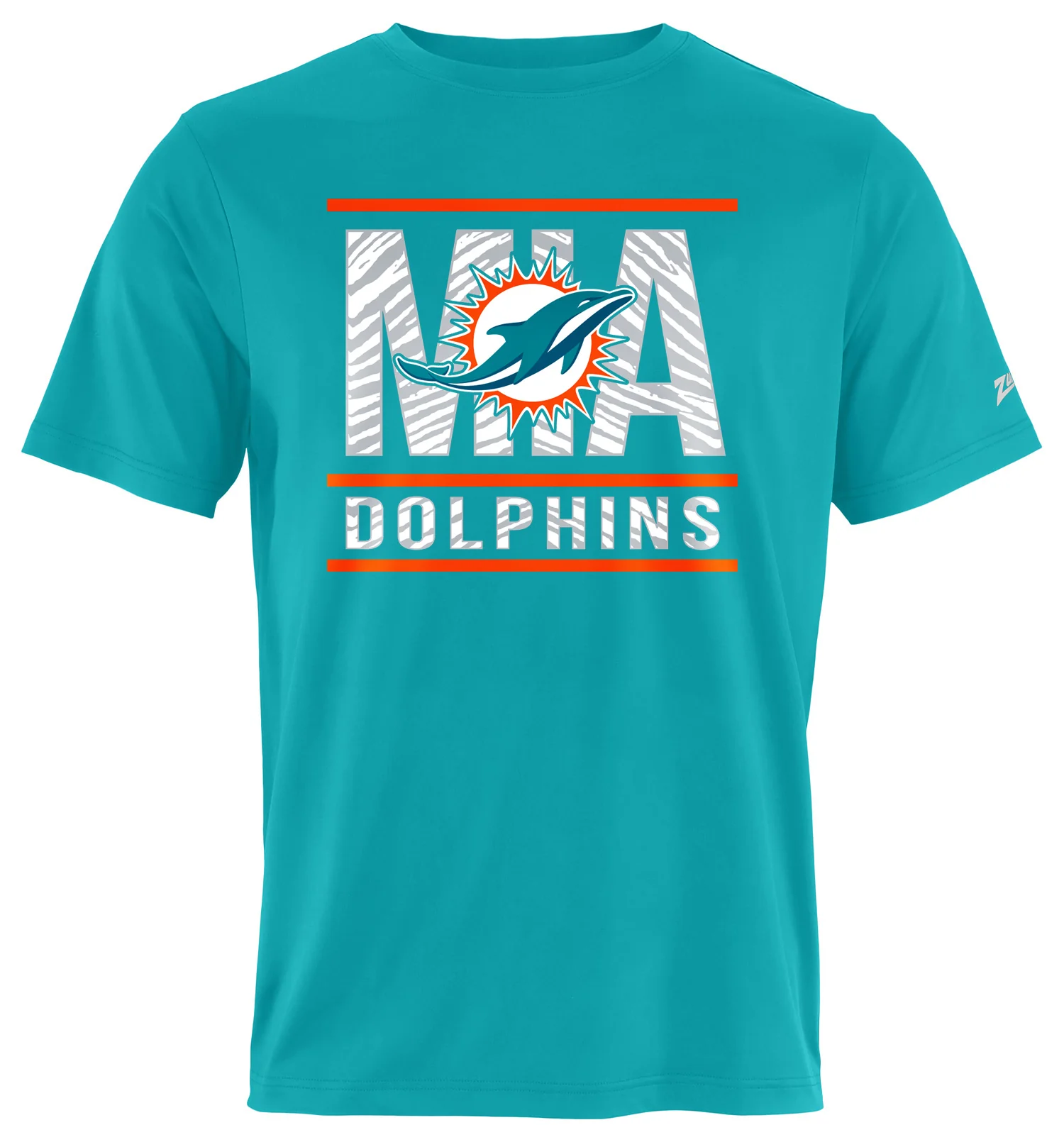 Zubaz NFL Men's Goal Line Team Color Short Sleeve T-Shirt, Miami Dolphins - Image 6