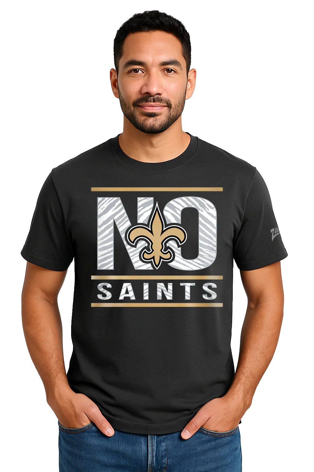 Zubaz NFL Men's Goal Line Team Color Short Sleeve T-Shirt, New Orleans Saints - Image 35