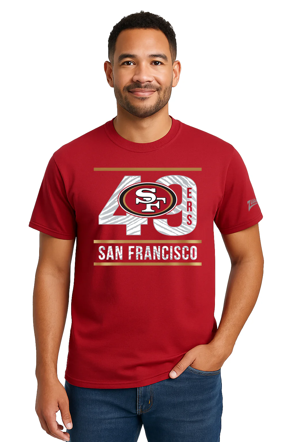 Zubaz NFL Men's Goal Line Team Color Short Sleeve T-Shirt, San Francisco 49ers - Image 20