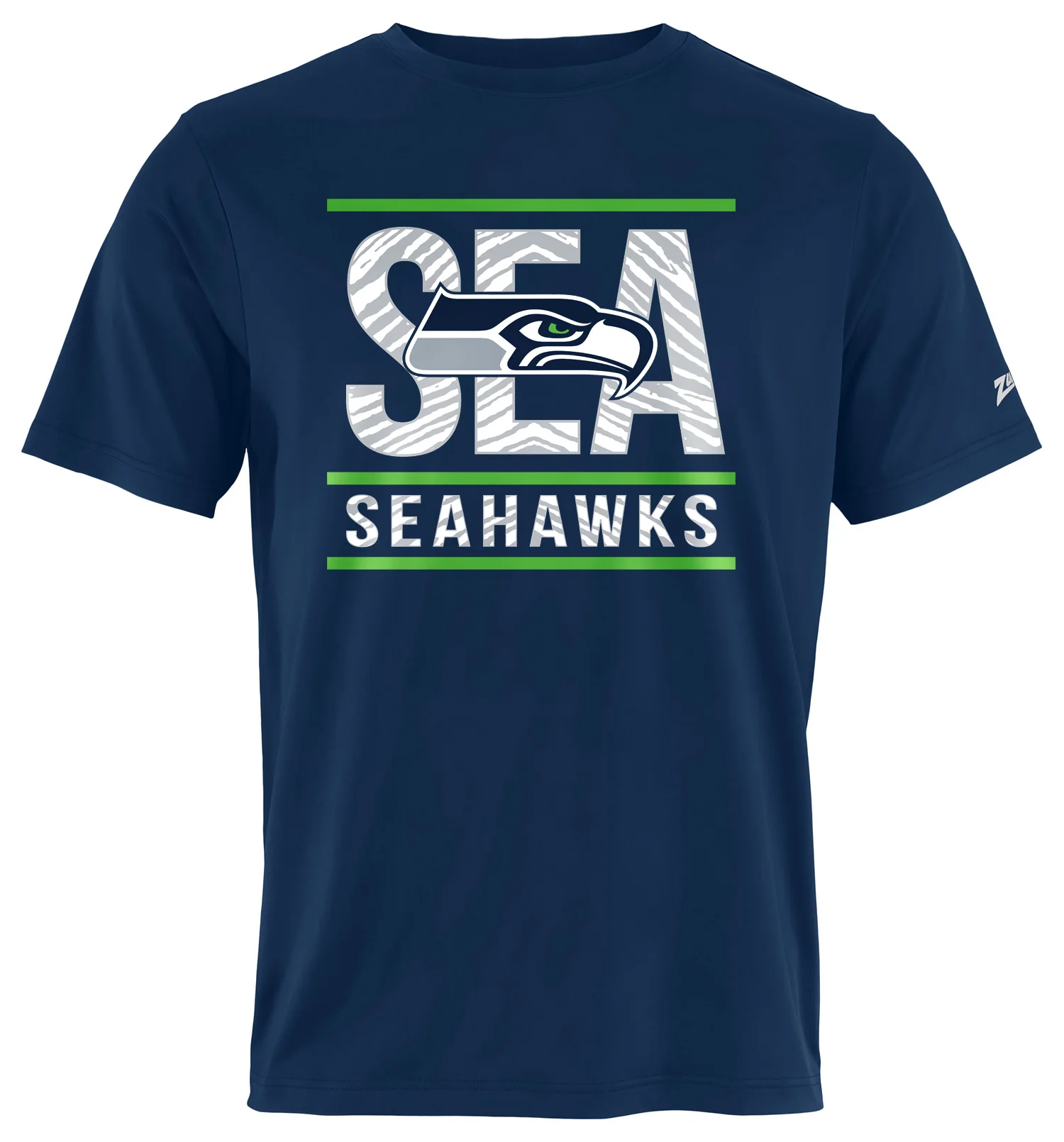Zubaz NFL Men's Goal Line Team Color Short Sleeve T-Shirt, Seattle Seahawks - Image 2