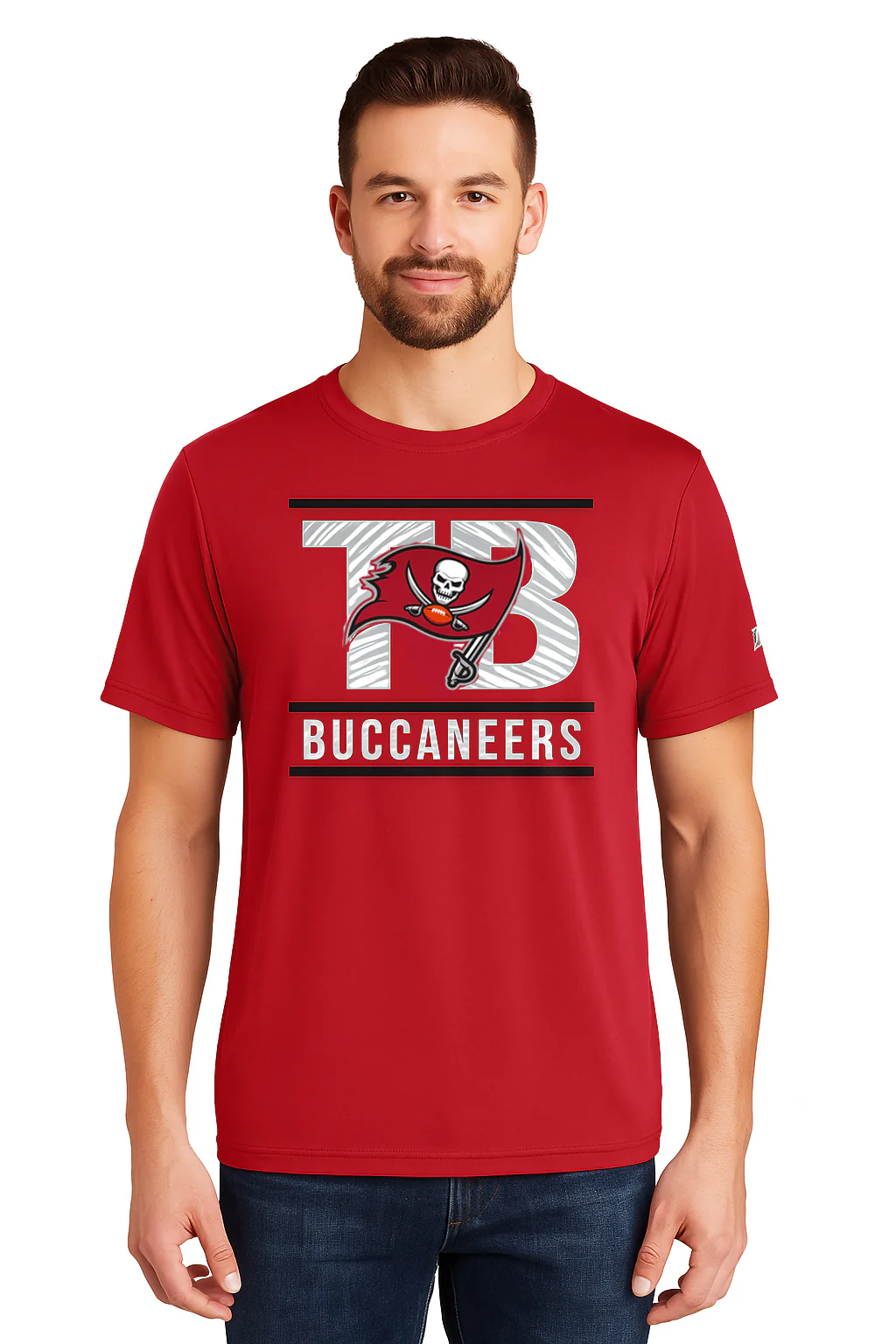 Zubaz NFL Men's Goal Line Team Color Short Sleeve T-Shirt, Tampa Bay Buccaneers - Image 40