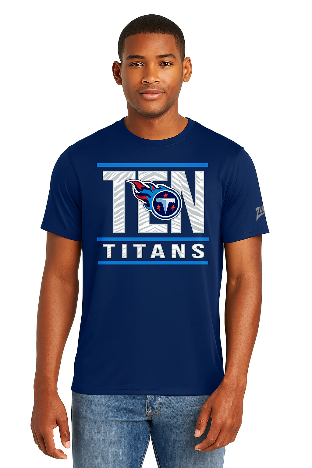 Zubaz NFL Men's Goal Line Team Color Short Sleeve T-Shirt, Tennessee Titans - Image 40