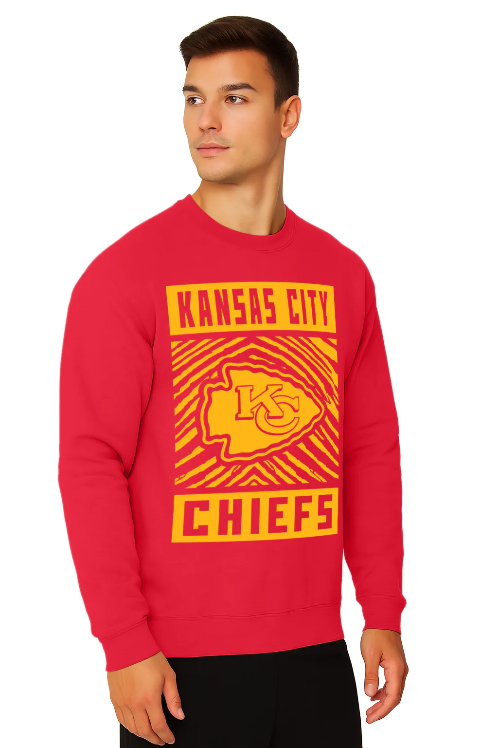 Zubaz NFL Men's Gridiron Crewneck, KANSAS CITY CHIEFS - Image 2
