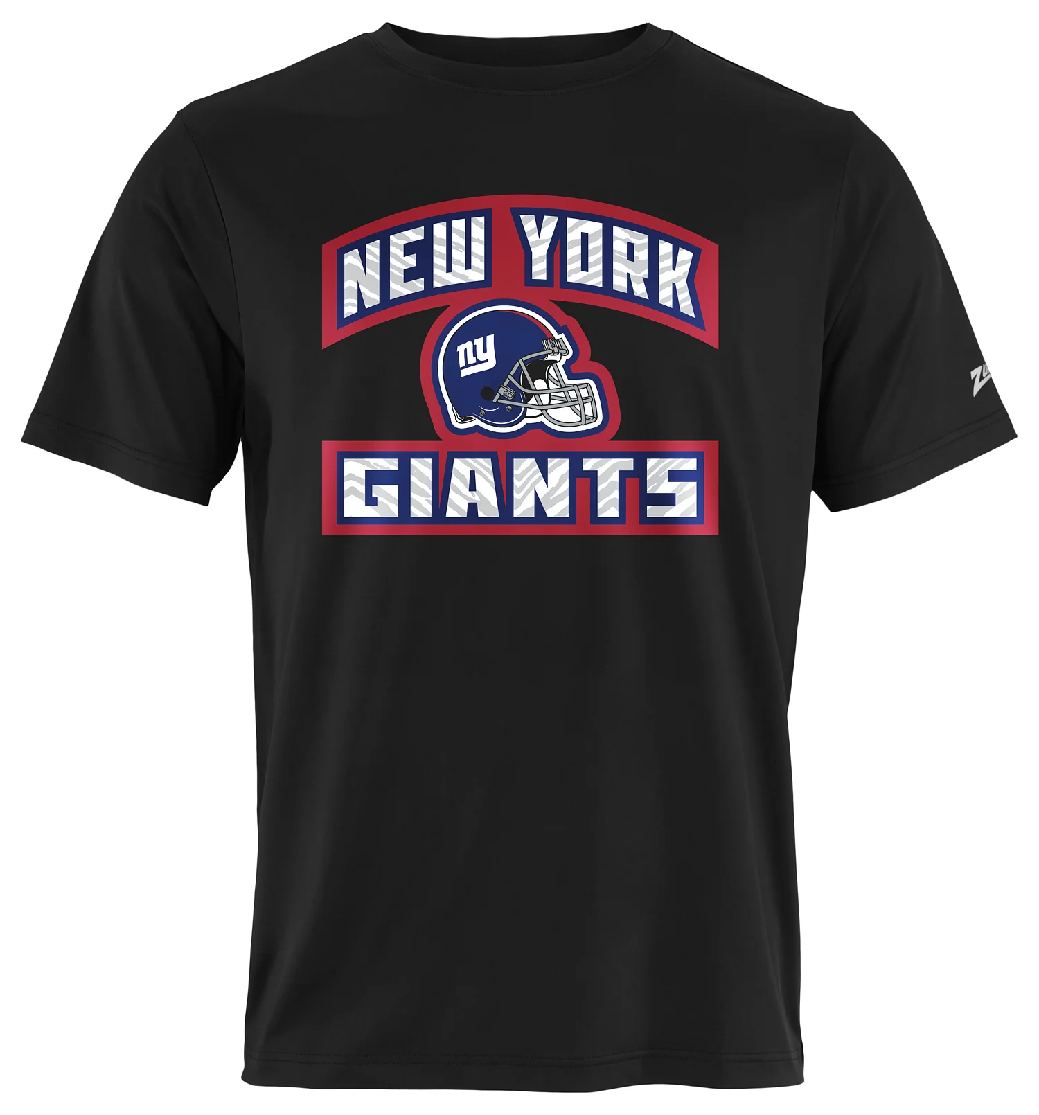 Zubaz NFL Men's Helmet Outline Black Short Sleeve T-Shirt, New York Giants