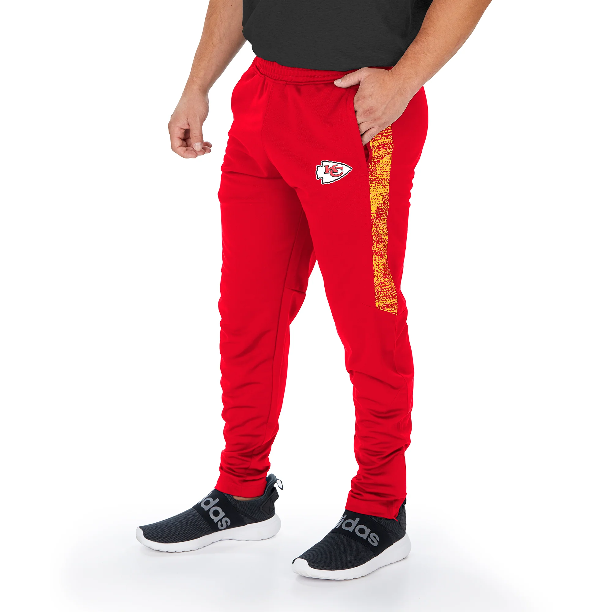 Zubaz NFL Men's Kansas City Chiefs Track Pant with Static Half Side Panels - Image 7