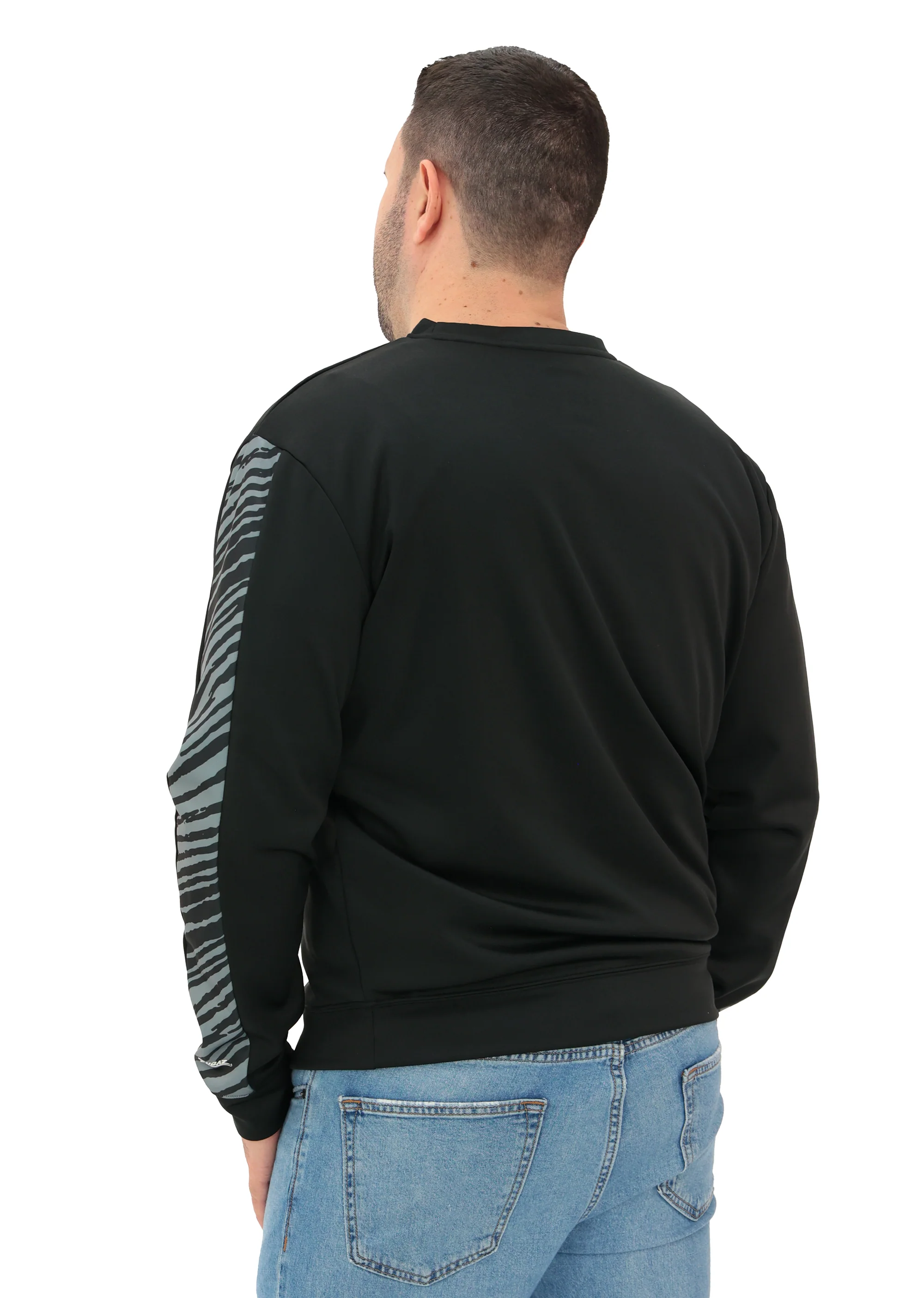 Zubaz NFL Men's Linebacker 2 Color Zebra Long Sleeve Panel Crewneck Sweatshirt, LAS VEGAS RAIDERS - Image 34