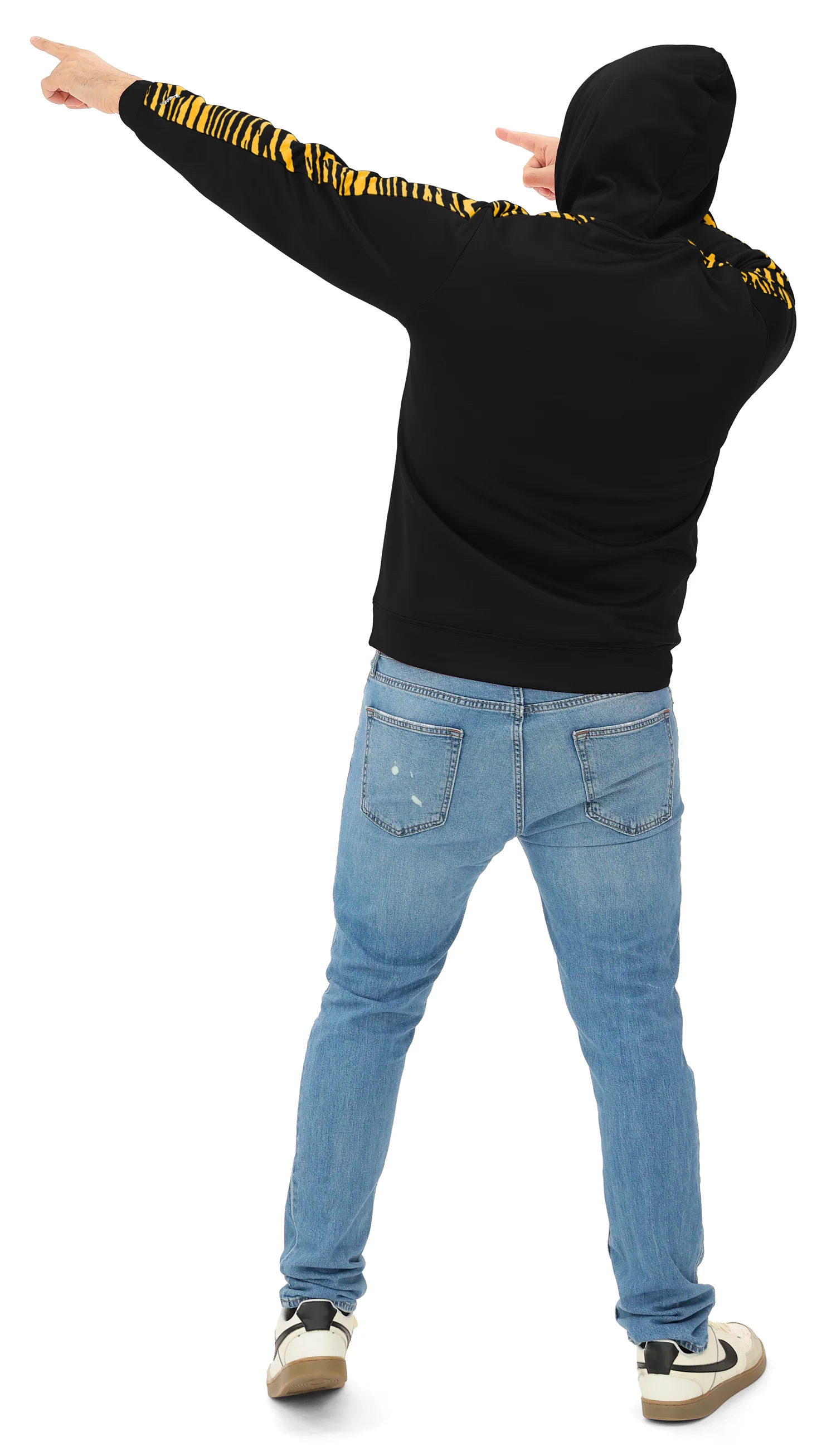 Zubaz NFL   Men's Linebacker 2 Color Zebra Sleeve Panel Hoodie, PITTSBURGH STEELERS - Image 16