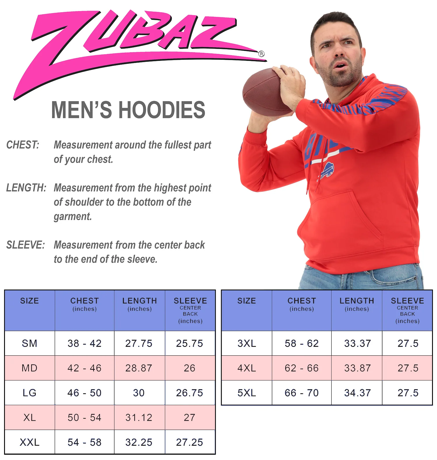 Zubaz NFL Men's Linebacker Alternate Color 2 Color Zebra Sleeve Panel Hoodie, KANSAS CITY CHIEFS - Image 3