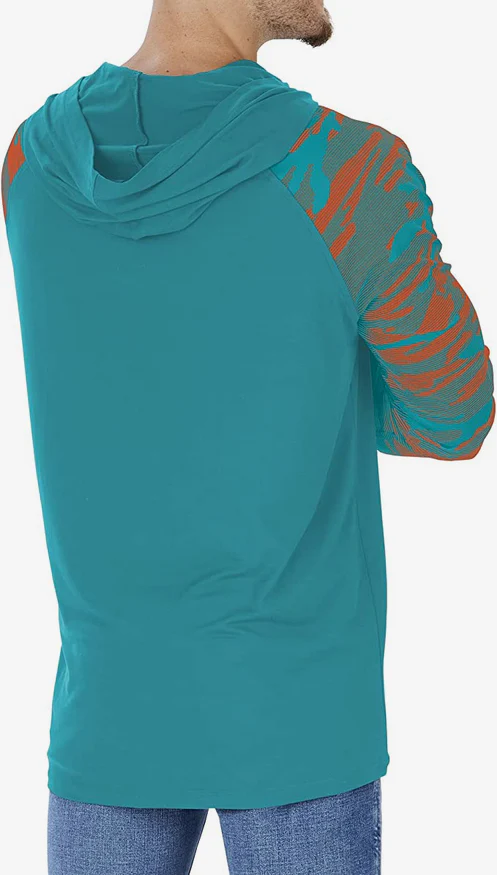 Zubaz NFL Men's Linebacker Camo Line Sleeves Lightweight Hoodie, MIAMI DOLPHINS - Image 3