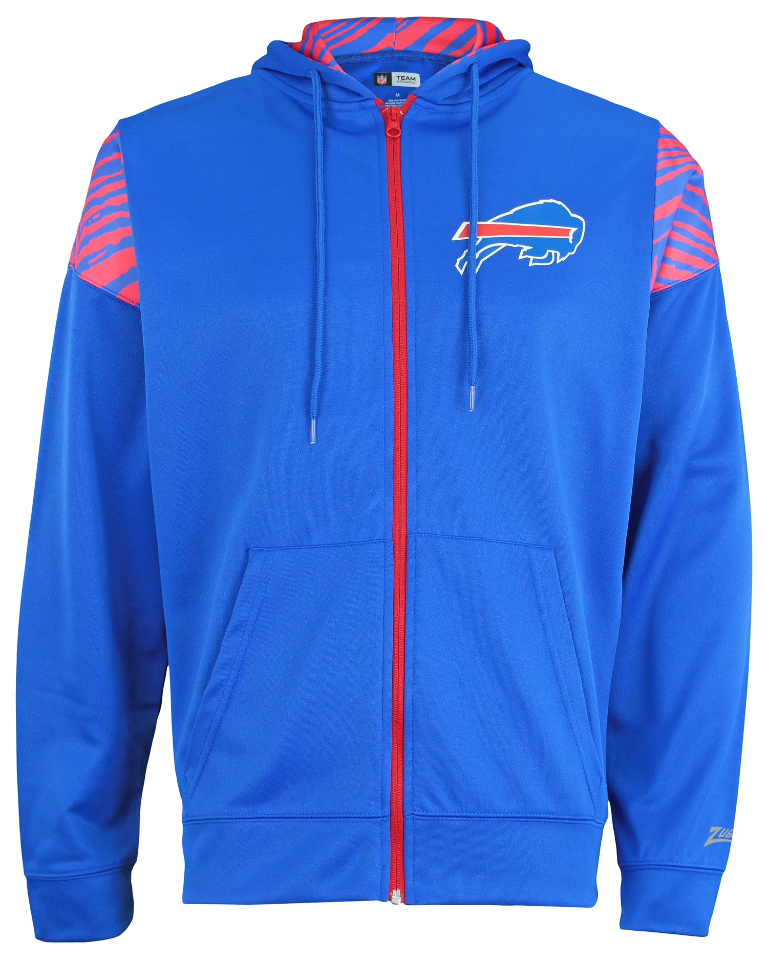 Zubaz NFL Men's Logo 2 Color Zebra Bands and Hood Liner Full Zip Hoodie, BUFFALO BILLS - Image 13