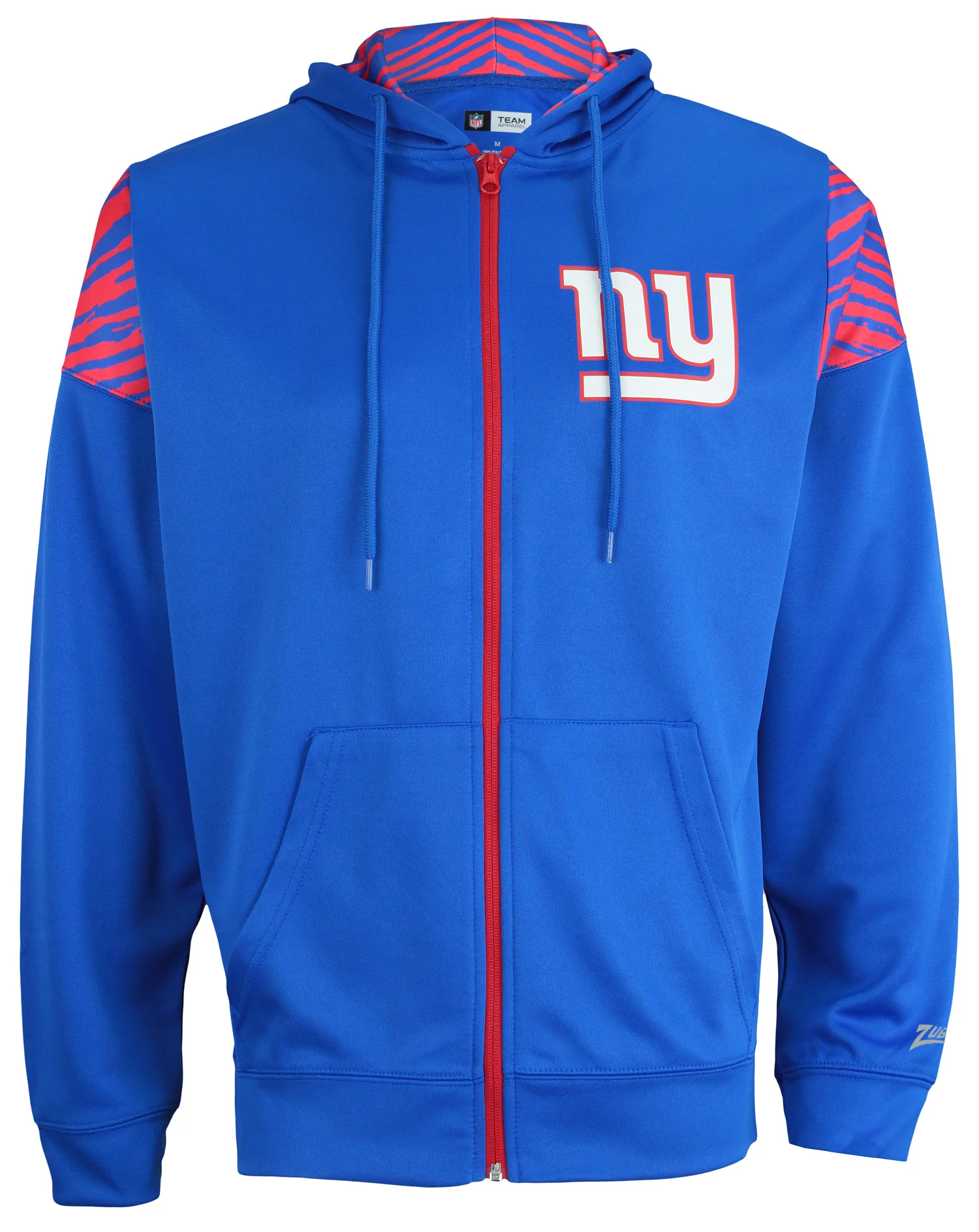 Zubaz NFL Men's Logo 2 Color Zebra Bands and Hood Liner Full Zip Hoodie, NEW YORK GIANTS - Image 13