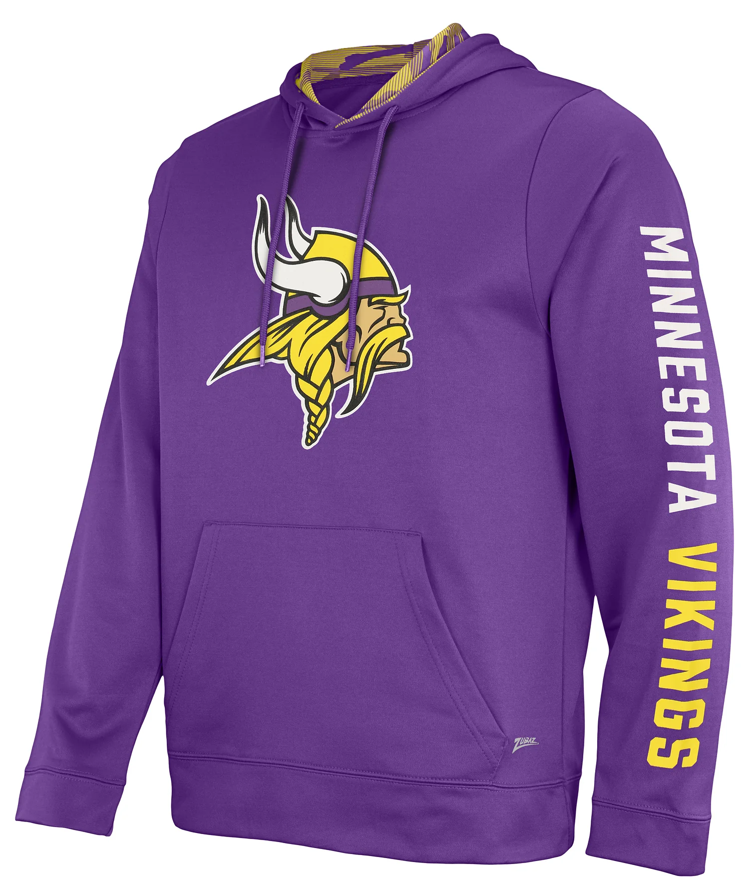Zubaz NFL Men's Minnesota Vikings Solid Team Hoodie with Camo Lined Hood - Image 3