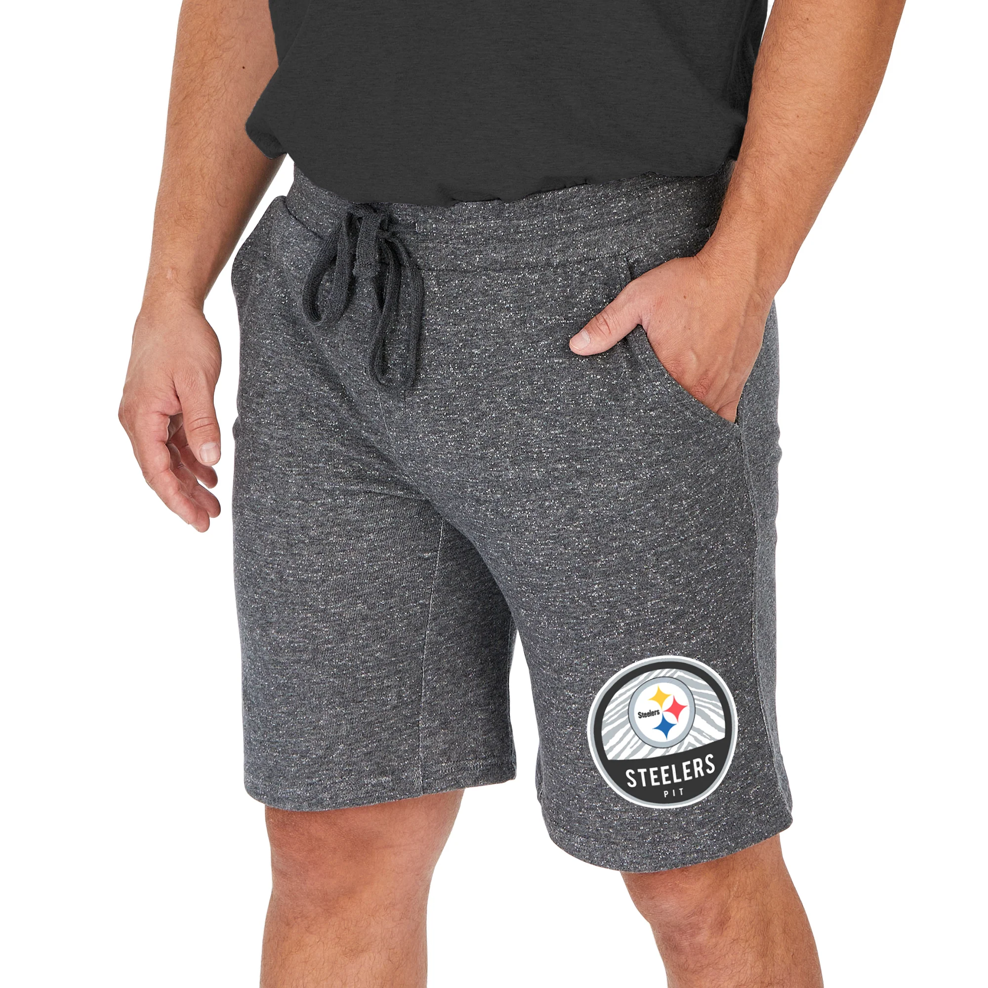 Zubaz NFL Men's Pittsburgh Steelers French Terry Sweat Shorts - Image 4