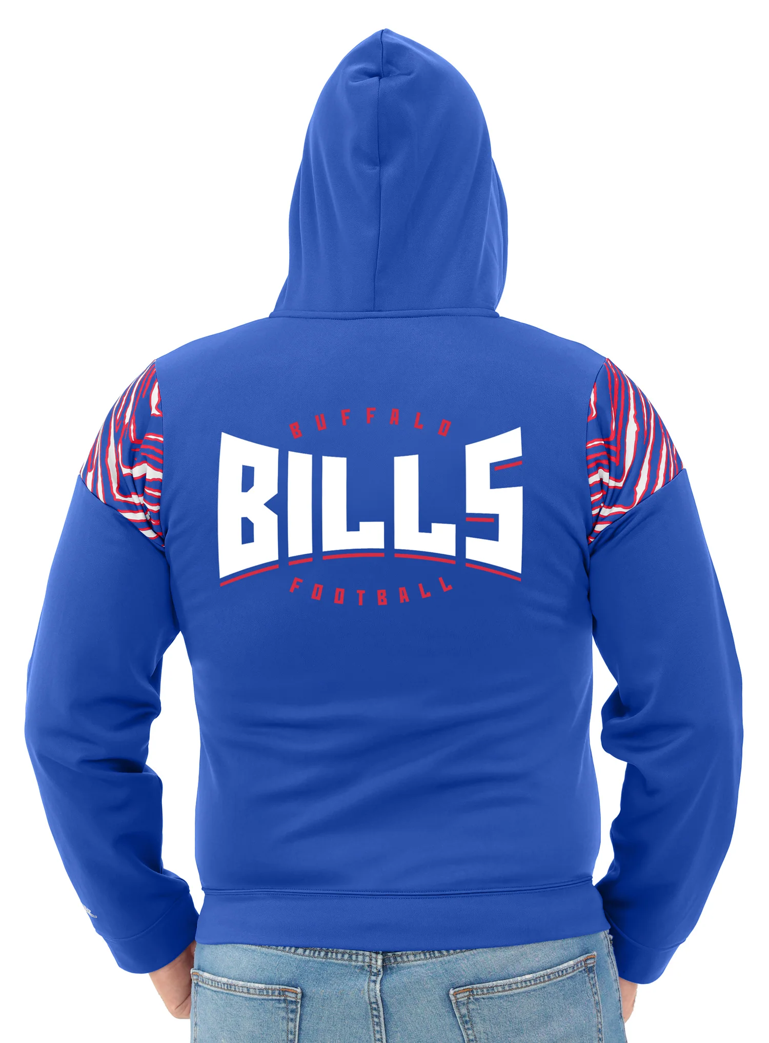 Zubaz NFL Men's Play Action 3 Color Zebra Bands and Hood Line Full Zip Hoodie, BUFFALO BILLS - Image 26