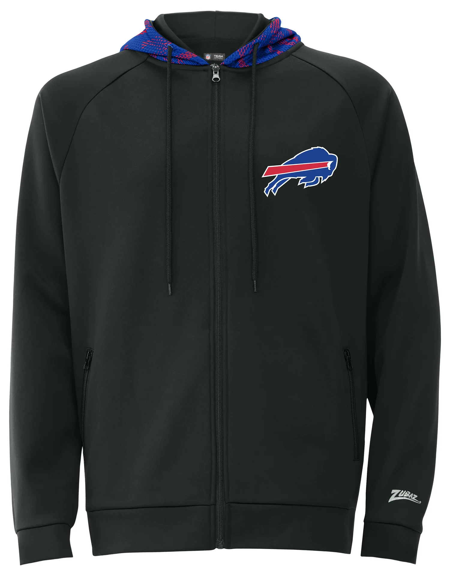 Zubaz NFL Men's Raglan Viper Hood Liner Full Zip Hoodie, BUFFALO BILLS - Image 7
