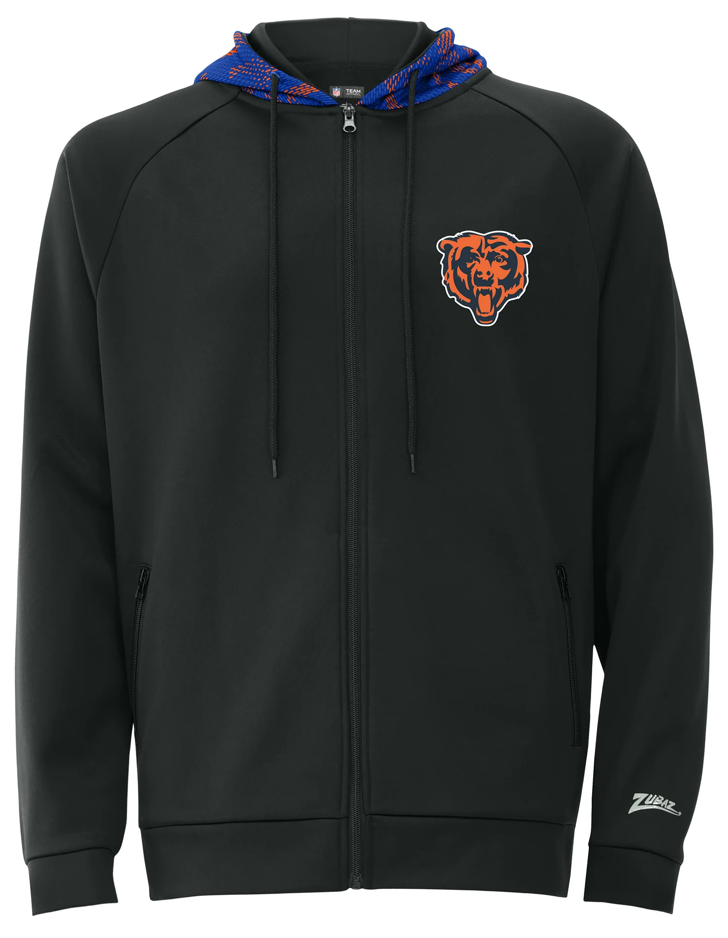 Zubaz NFL Men's Raglan Viper Hood Liner Full Zip Hoodie, CHICAGO BEARS - Image 5
