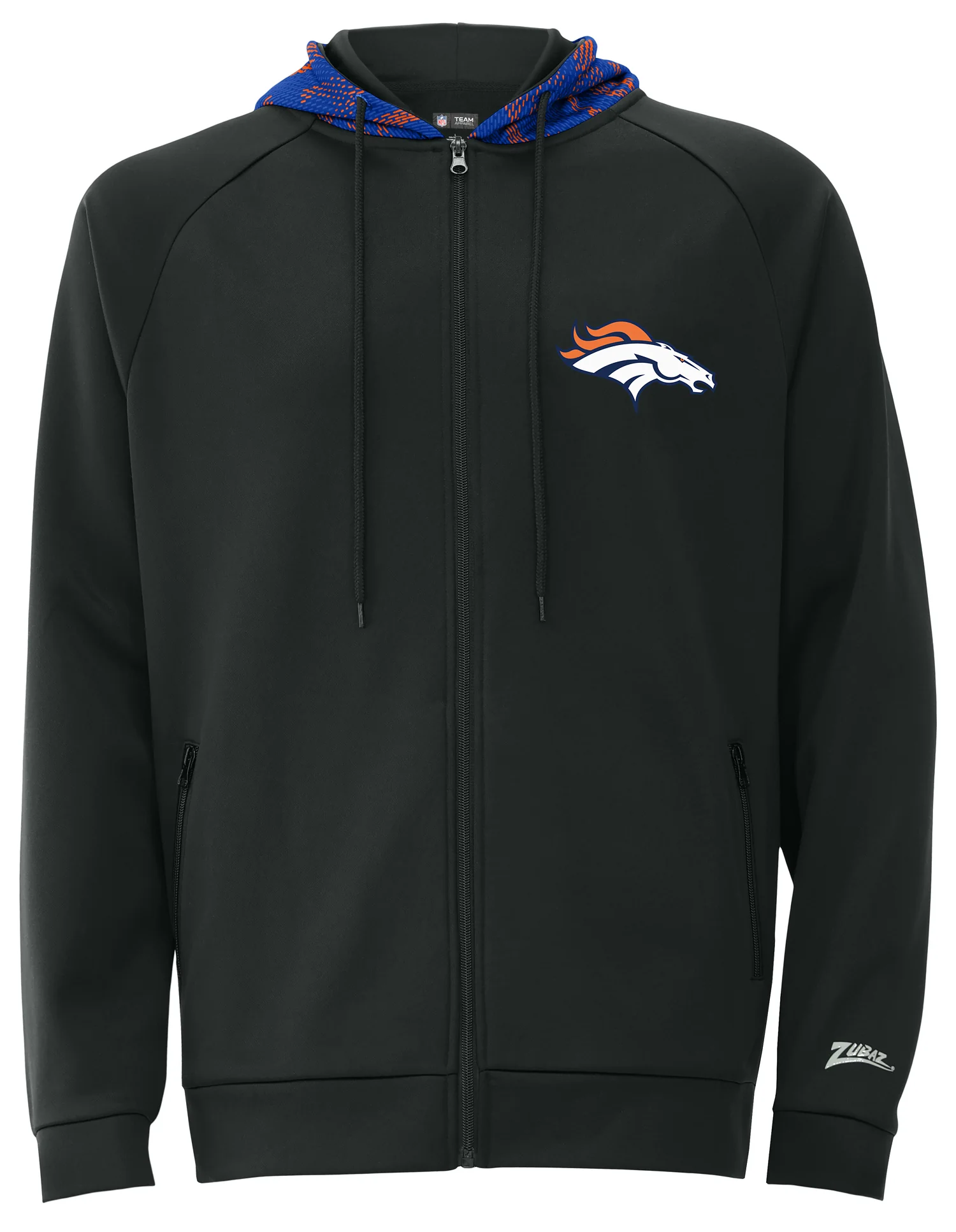 Zubaz NFL Men's Raglan Viper Hood Liner Full Zip Hoodie, DENVER BRONCOS - Image 19