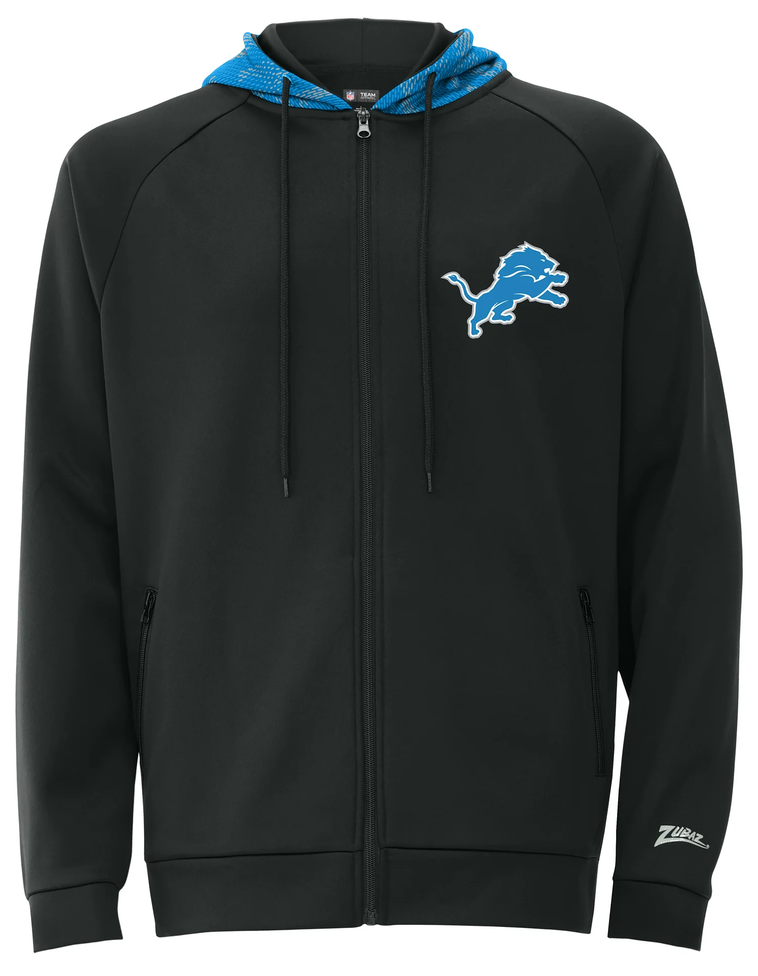 Zubaz NFL Men's Raglan Viper Hood Liner Full Zip Hoodie, DETROIT LIONS - Image 15