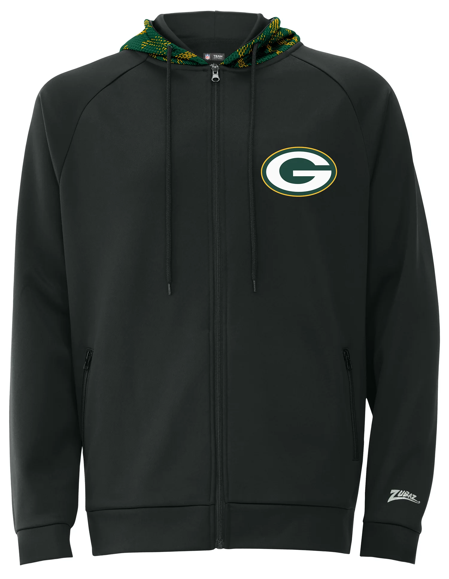 Zubaz NFL Men's Raglan Viper Hood Liner Full Zip Hoodie, GREEN BAY PACKERS - Image 17