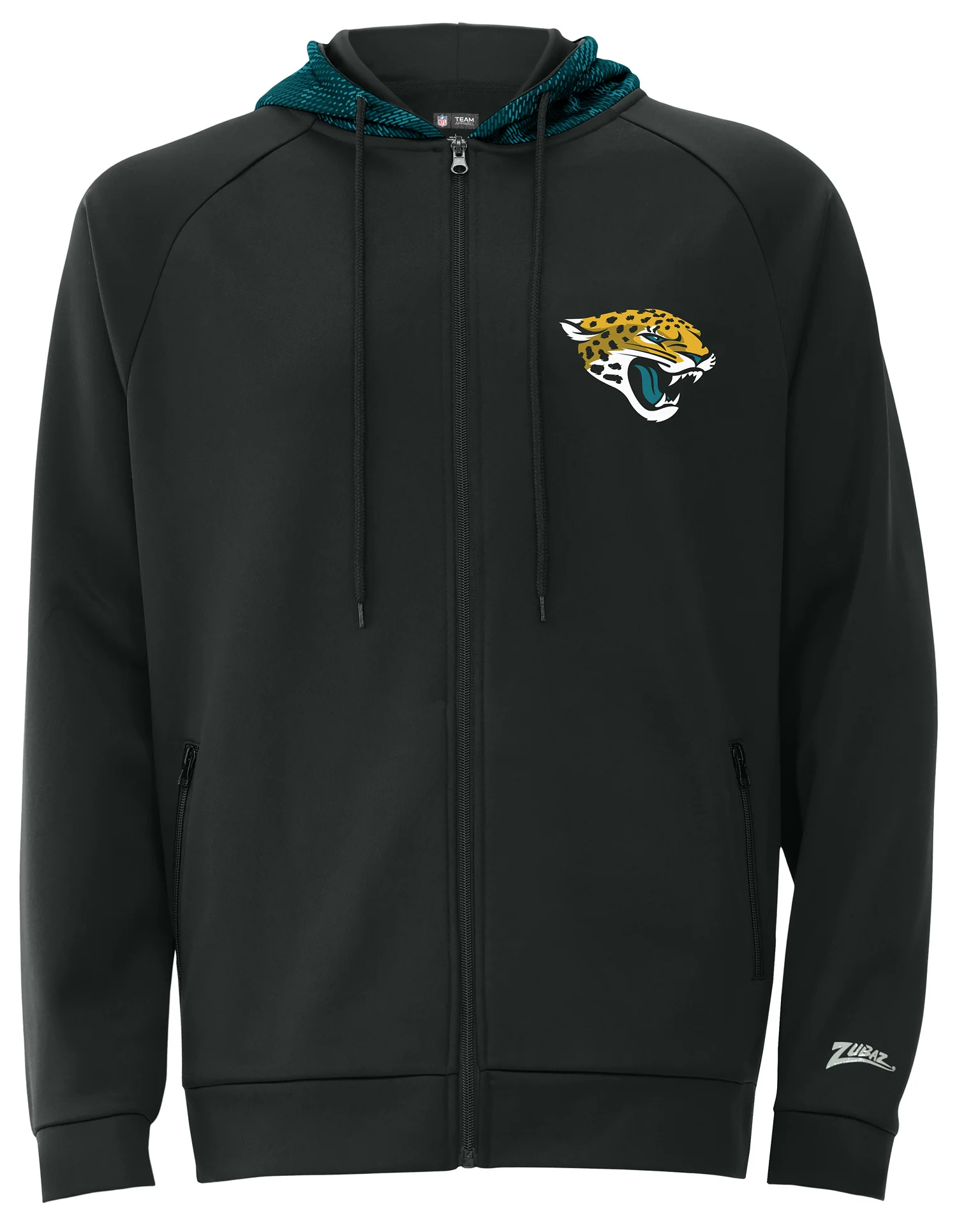 Zubaz NFL   Men's Raglan Viper Hood Liner Full Zip Hoodie, JACKSONVILLE JAGUARS - Image 15