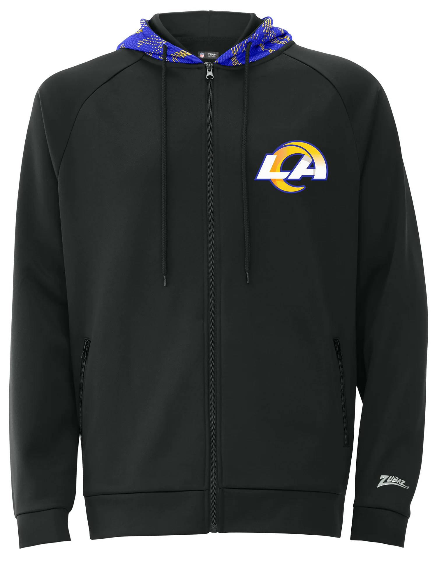 Zubaz NFL Men's Raglan Viper Hood Liner Full Zip Hoodie, LOS ANGELES RAMS - Image 15