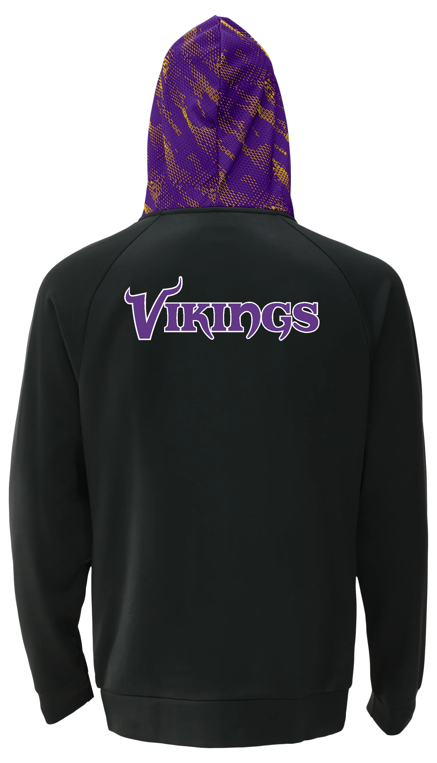 Zubaz NFL Men's Raglan Viper Hood Liner Full Zip Hoodie, MINNESOTA VIKINGS - Image 12