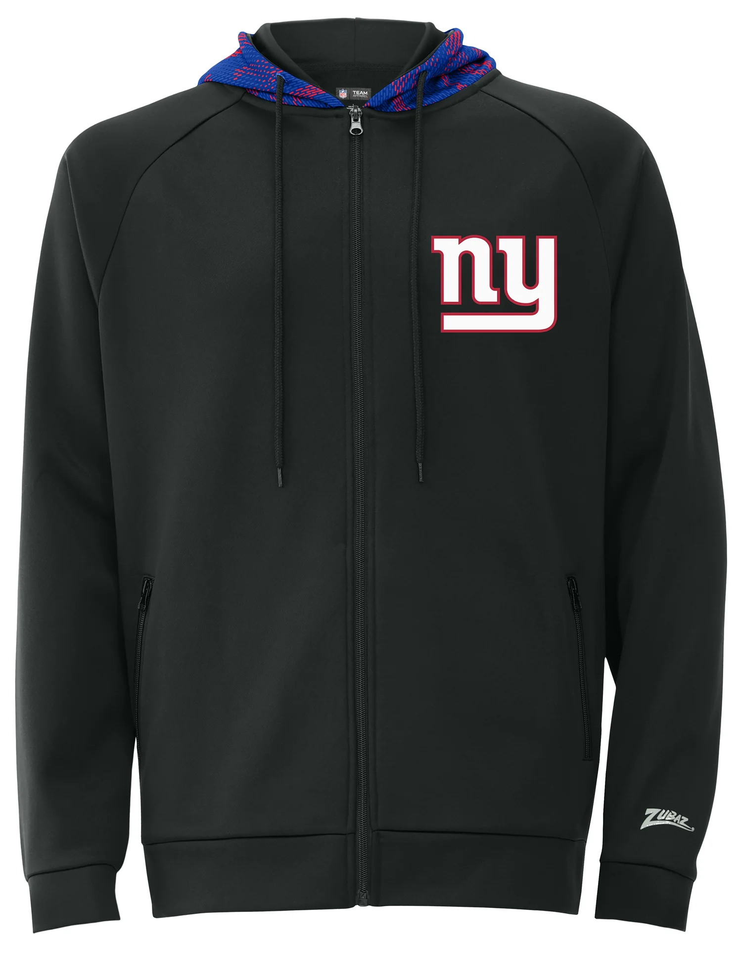 Zubaz NFL Men's Raglan Viper Hood Liner Full Zip Hoodie, NEW YORK GIANTS - Image 17