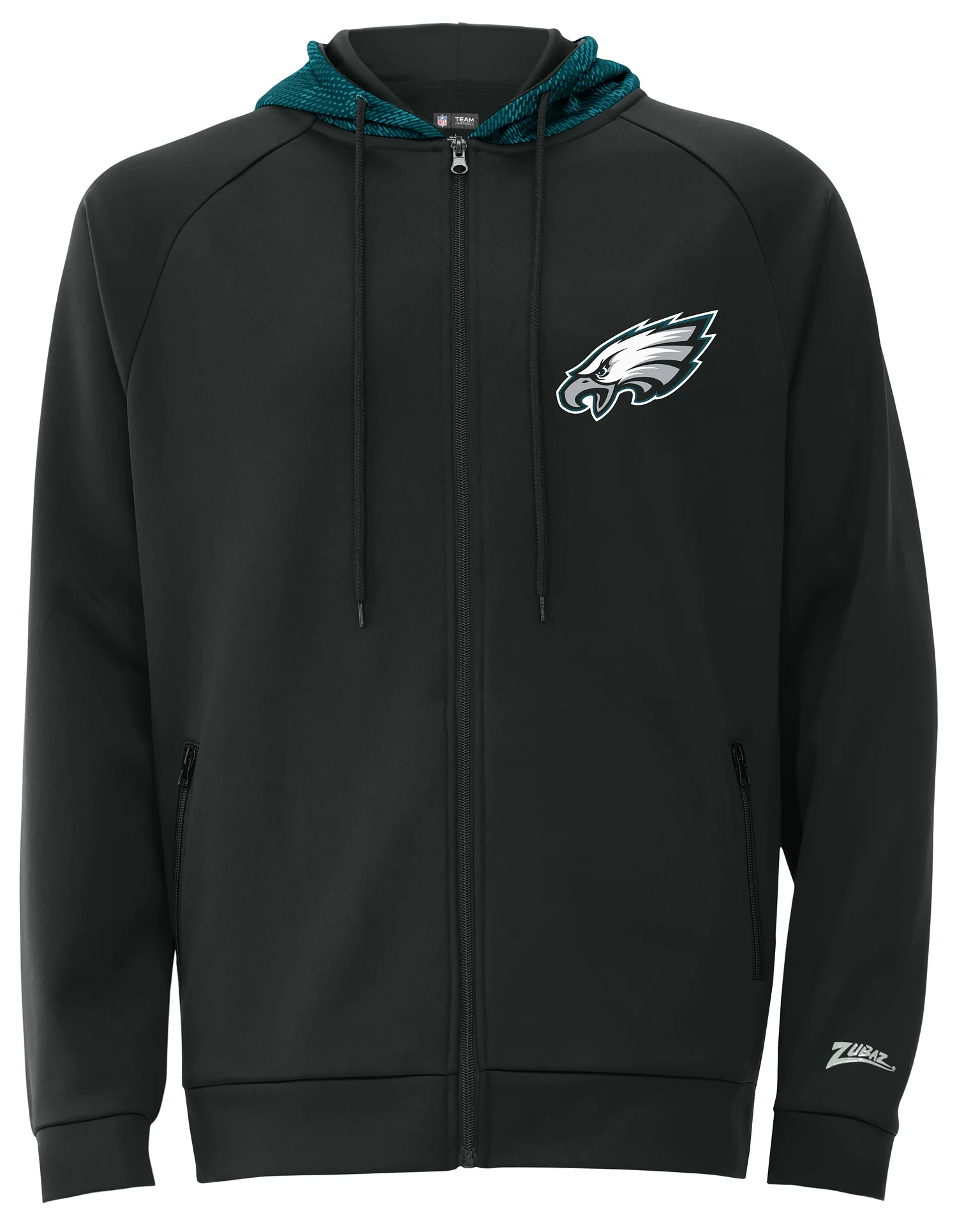 Zubaz NFL Men's Raglan Viper Hood Liner Full Zip Hoodie, PHILADELPHIA EAGLES - Image 15