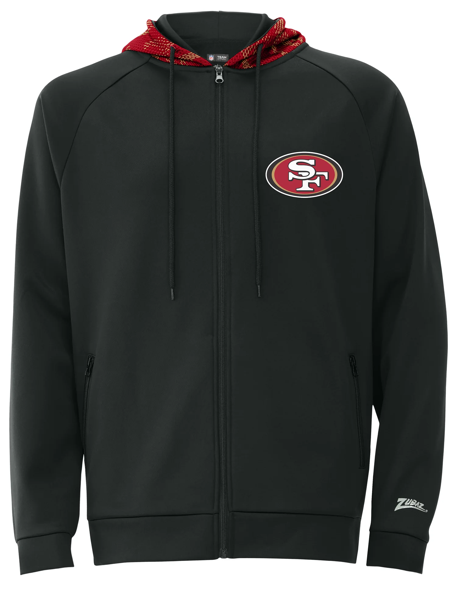 Zubaz NFL Men's Raglan Viper Hood Liner Full Zip Hoodie, SAN FRANCISCO 49ERS - Image 15
