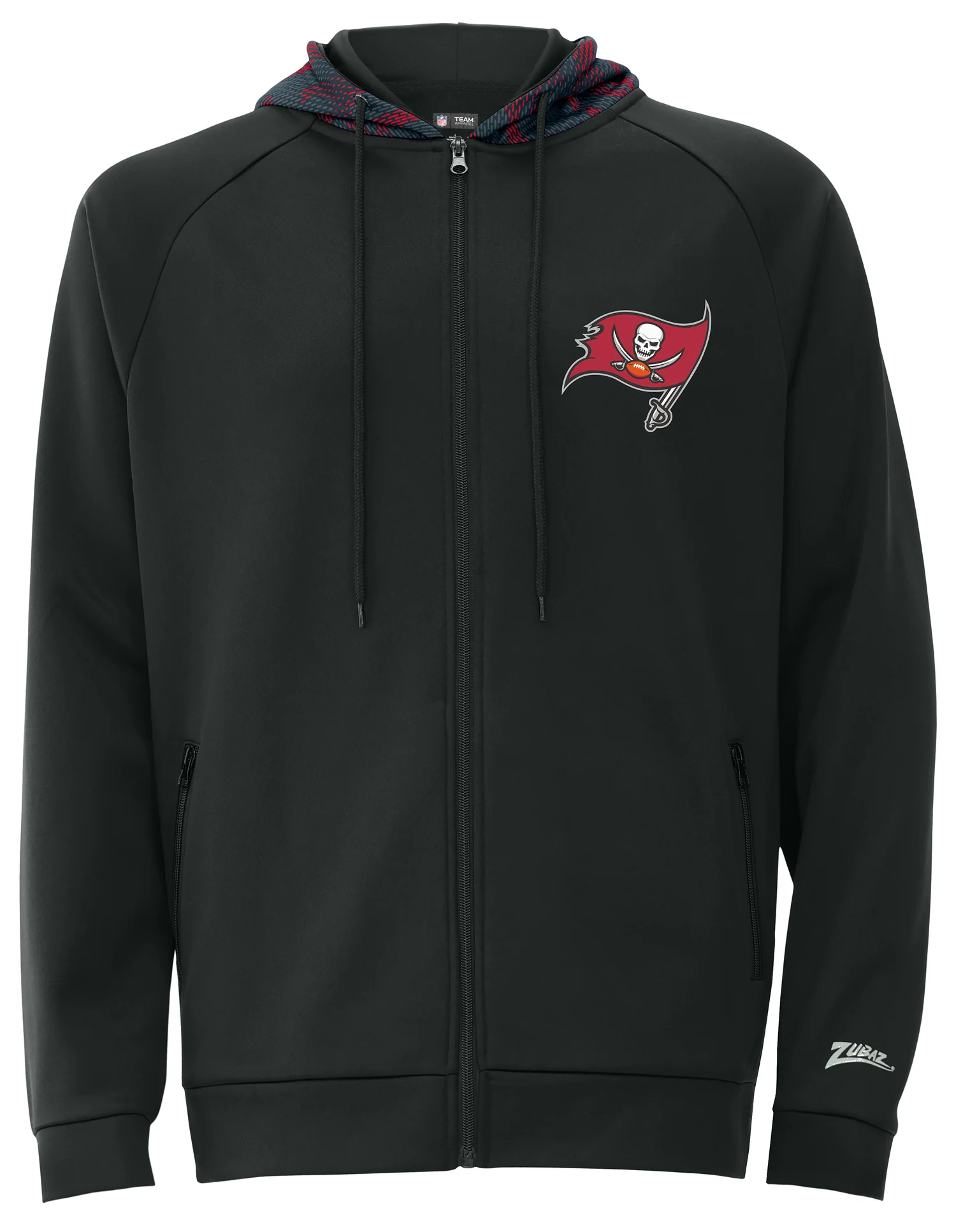 Zubaz NFL Men's Raglan Viper Hood Liner Full Zip Hoodie, TAMPA BAY BUCCANEERS - Image 11