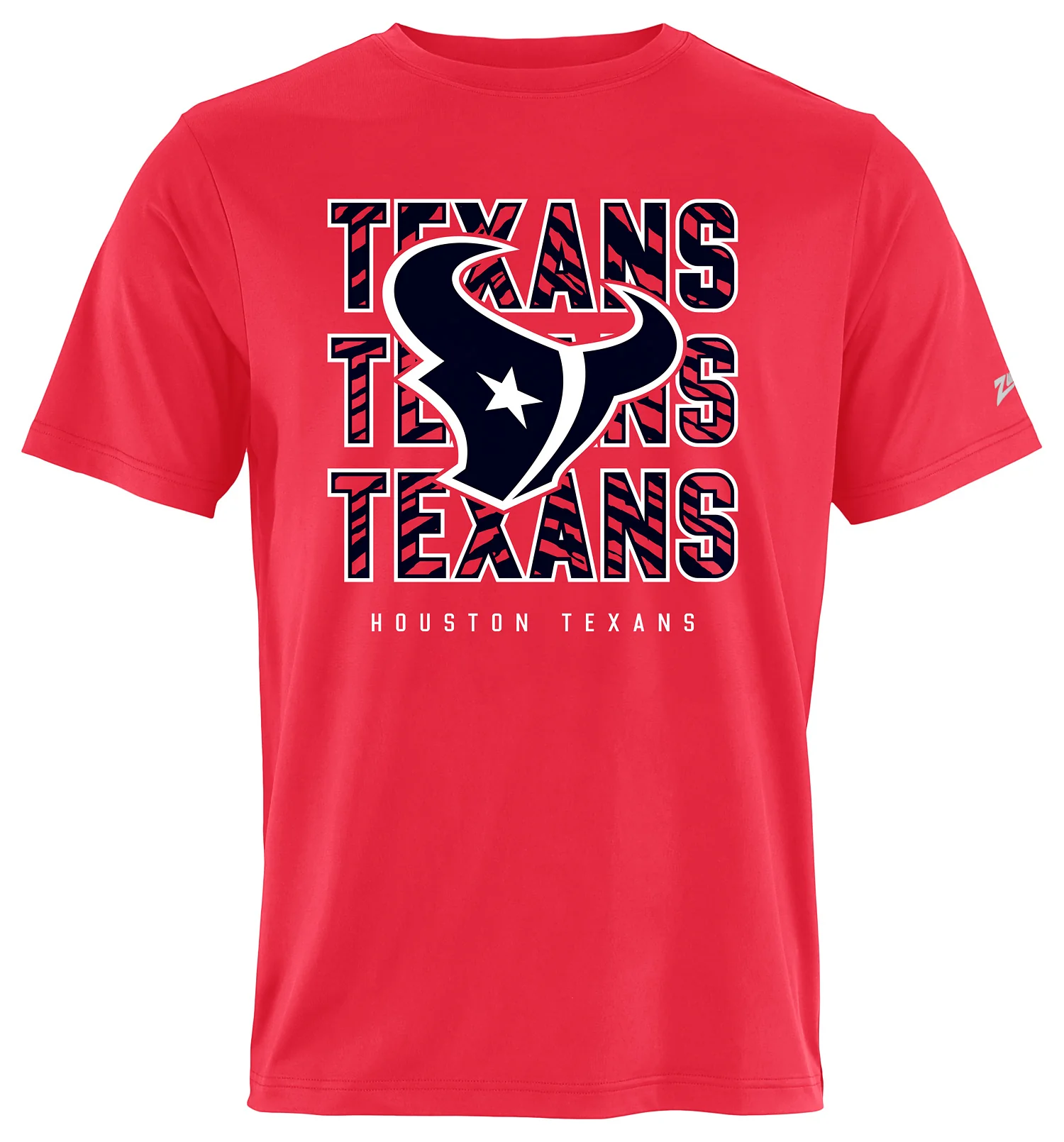 Zubaz NFL Men's Repeat Play Alternate Team Color Short Sleeve T-Shirt, Houston Texans