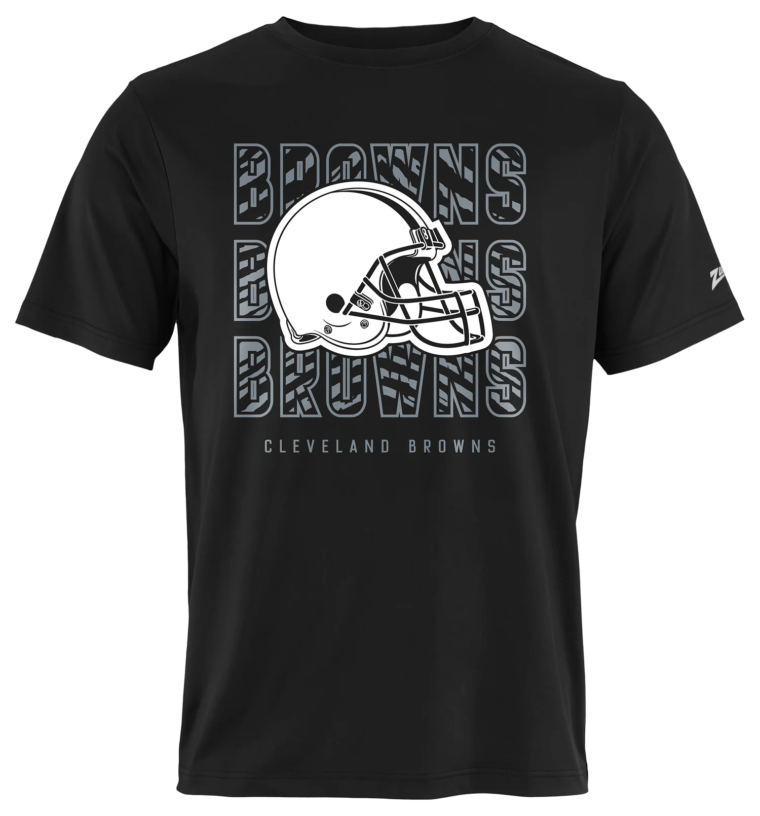 Zubaz NFL Men's Repeat Play Black Short Sleeve T-Shirt, Cleveland Browns