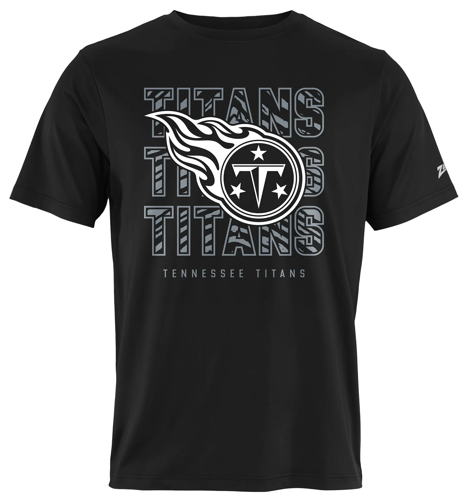 Zubaz NFL Men's Repeat Play Black Short Sleeve T-Shirt, Tennessee Titans