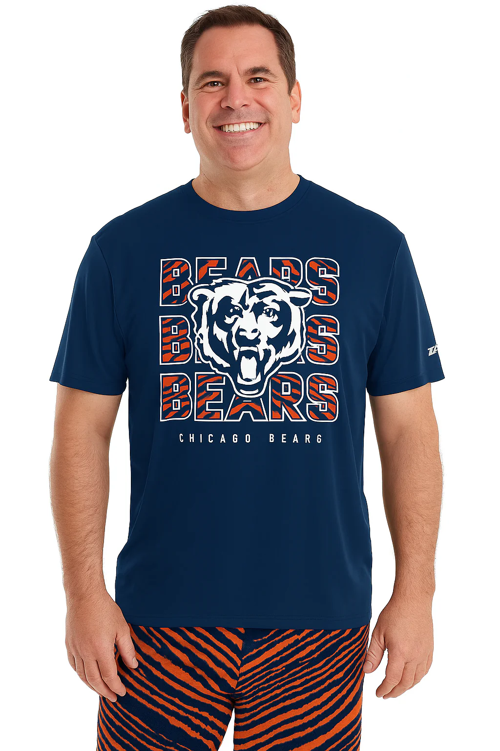 Zubaz NFL Men's Repeat Play Primary Team Color Short Sleeve T-Shirt, Chicago Bears - Image 20