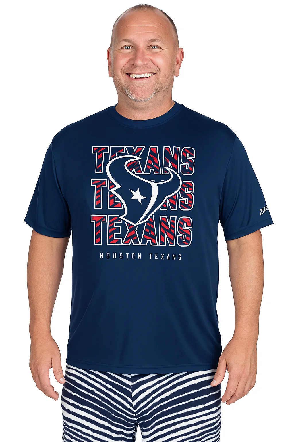 Zubaz NFL Men's Repeat Play Primary Team Color Short Sleeve T-Shirt, Houston Texans - Image 20