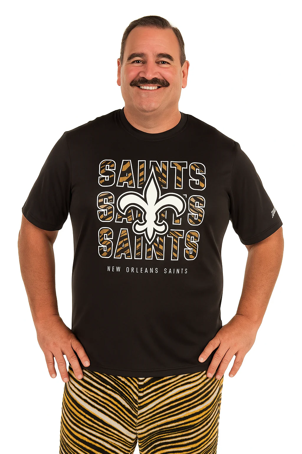 Zubaz NFL Men's Repeat Play Primary Team Color Short Sleeve T-Shirt, New Orleans Saints - Image 20