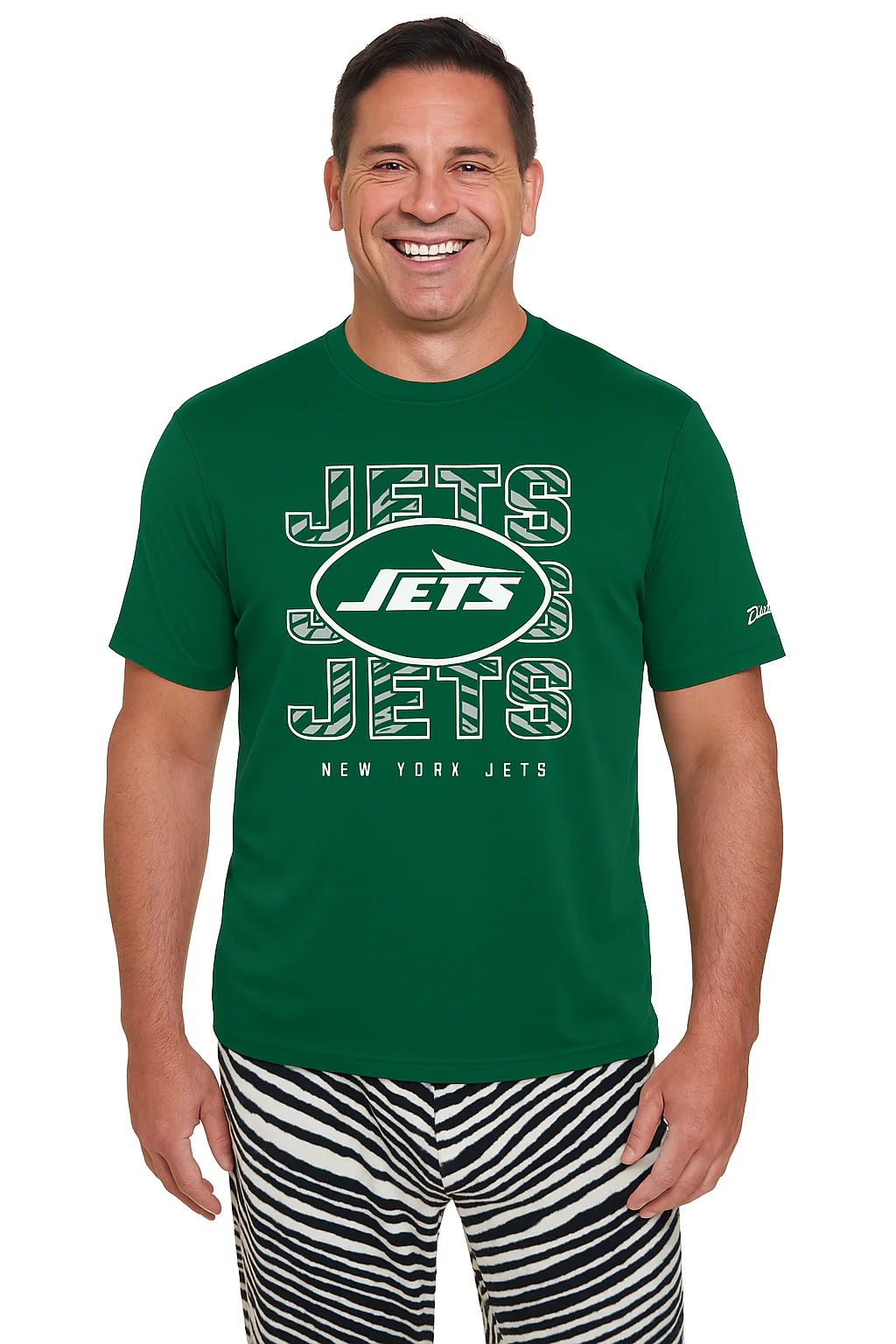 Zubaz NFL Men's Repeat Play Primary Team Color Short Sleeve T-Shirt, New York Jets - Image 20