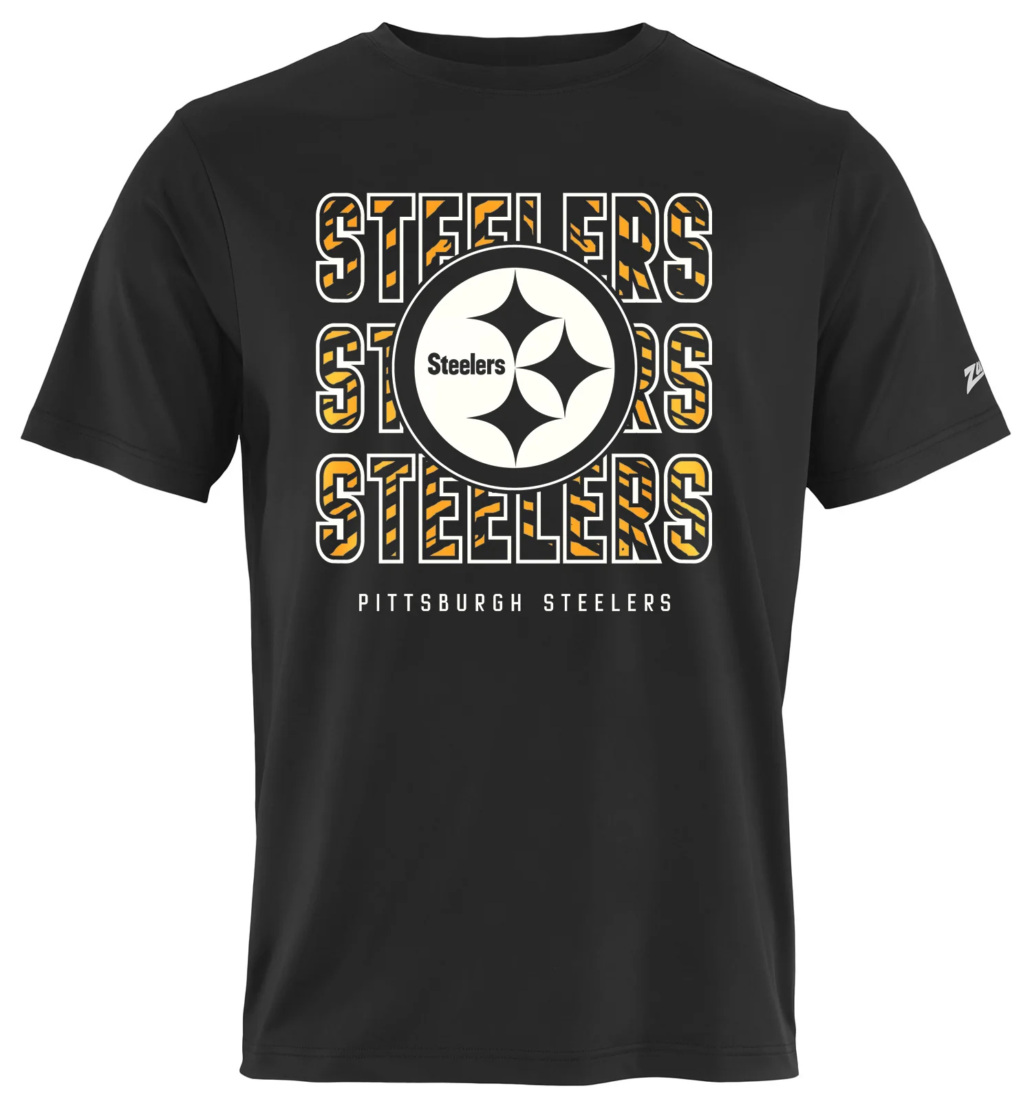 Zubaz NFL Men's Repeat Play Primary Team Color Short Sleeve T-Shirt, Pittsburgh Steelers - Image 36