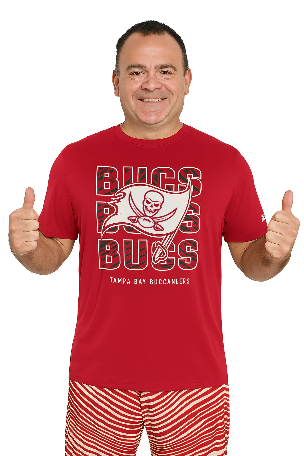 Zubaz NFL Men's Repeat Play Primary Team Color Short Sleeve T-Shirt, Tampa Bay Buccaneers - Image 10