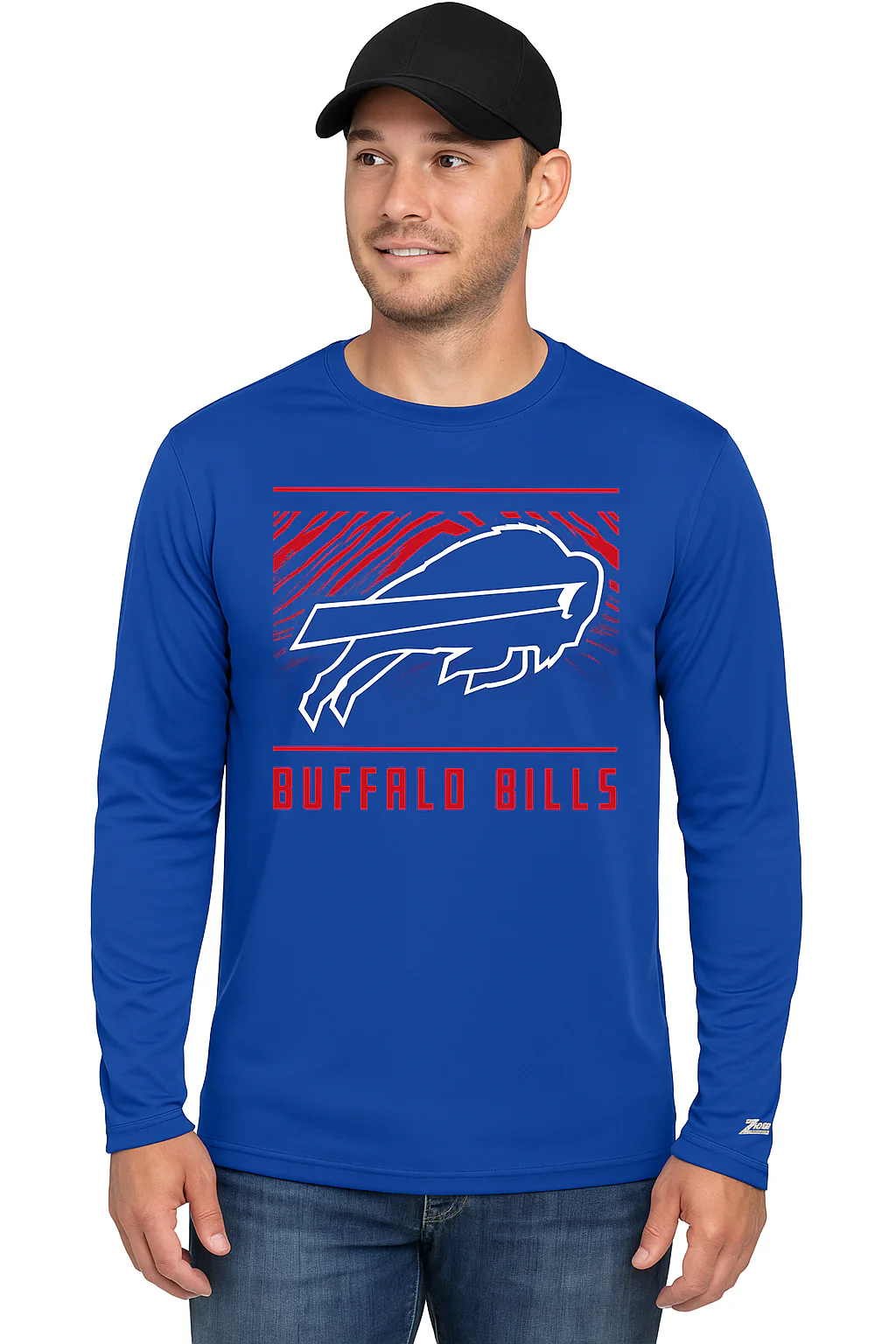 Zubaz NFL Men's Team Color Tunnel Long Sleeve T-Shirt, Buffalo Bills - Image 45