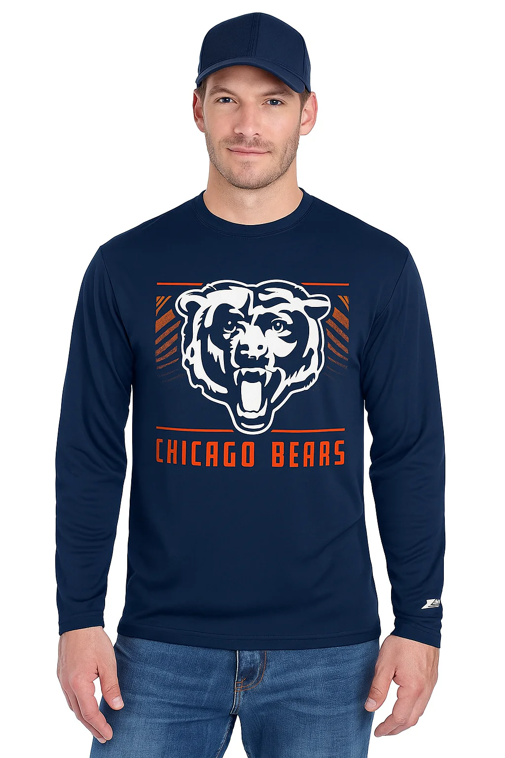 Zubaz NFL Men's Team Color Tunnel Long Sleeve T-Shirt, Chicago Bears - Image 10