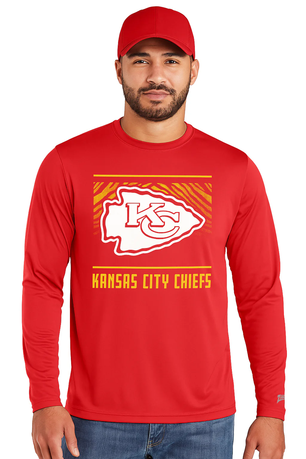 Zubaz NFL Men's Team Color Tunnel Long Sleeve T-Shirt, Kansas City Chiefs - Image 30