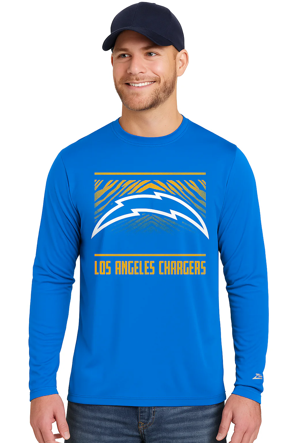 Zubaz NFL Men's Team Color Tunnel Long Sleeve T-Shirt, Los Angeles Chargers - Image 35