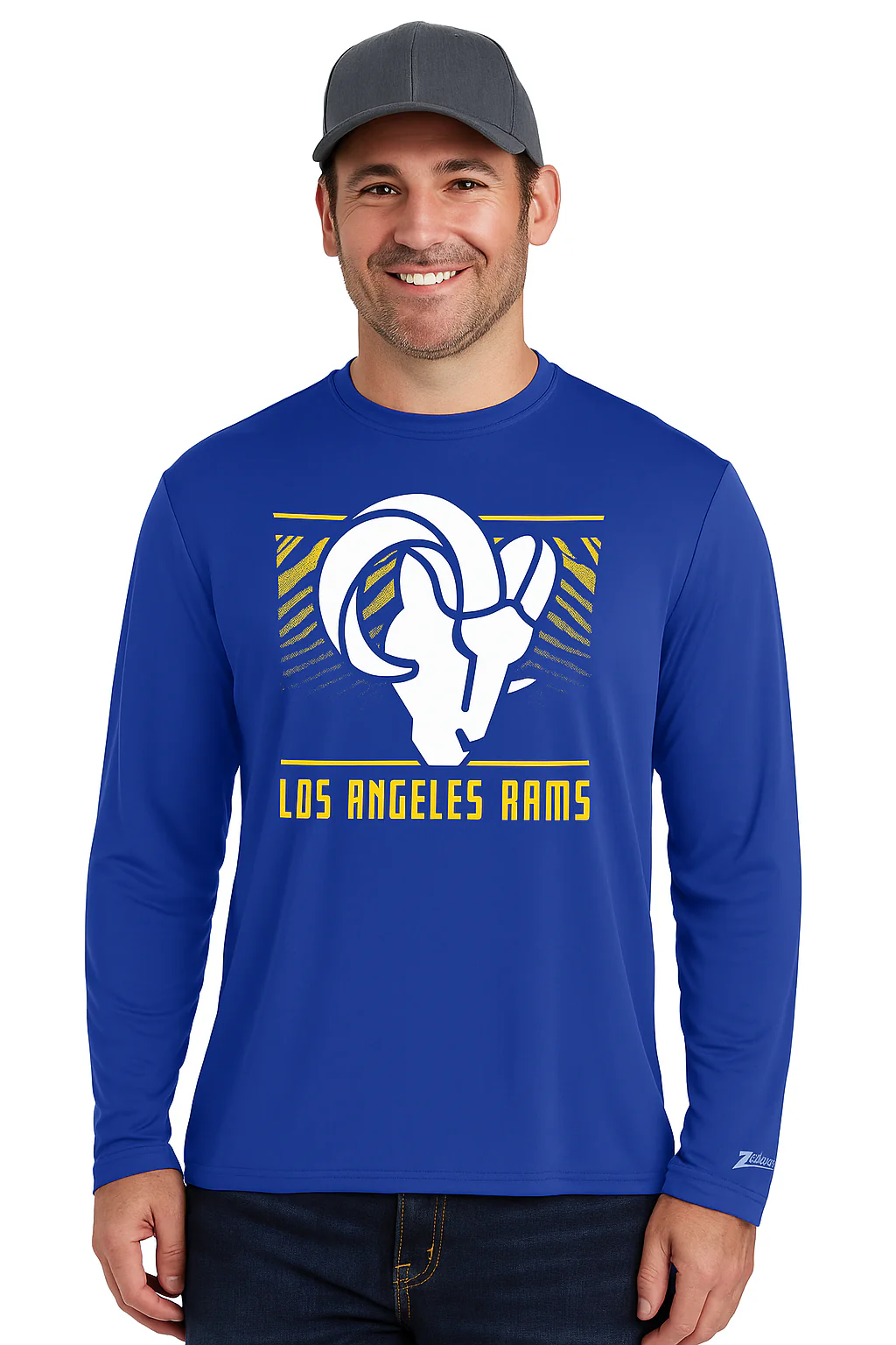 Zubaz NFL Men's Team Color Tunnel Long Sleeve T-Shirt, Los Angeles Rams - Image 30